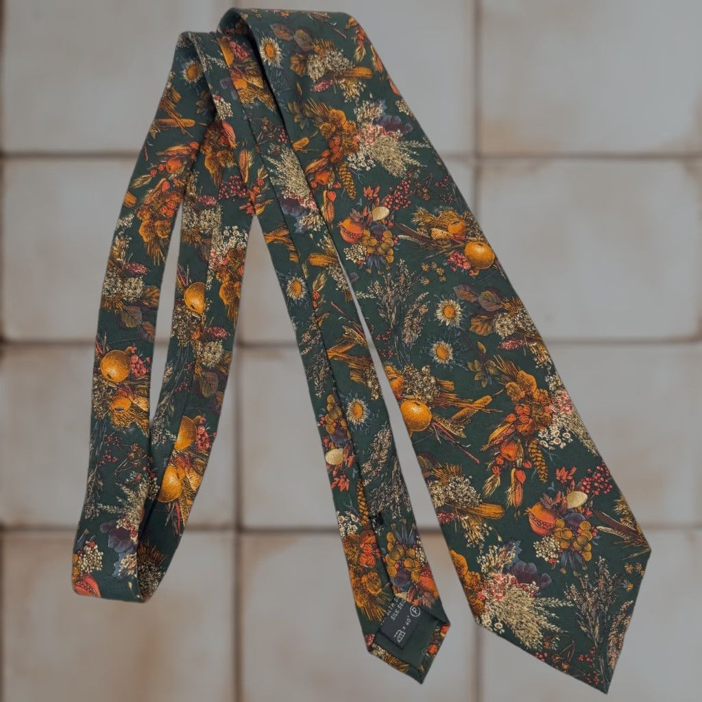Ermenegildo Zegna Ermenegildo Zegna Silk Tie Green Floral Italy Men One Size Classic (57"-60") Size ONE SIZE - 1 Thumbnail