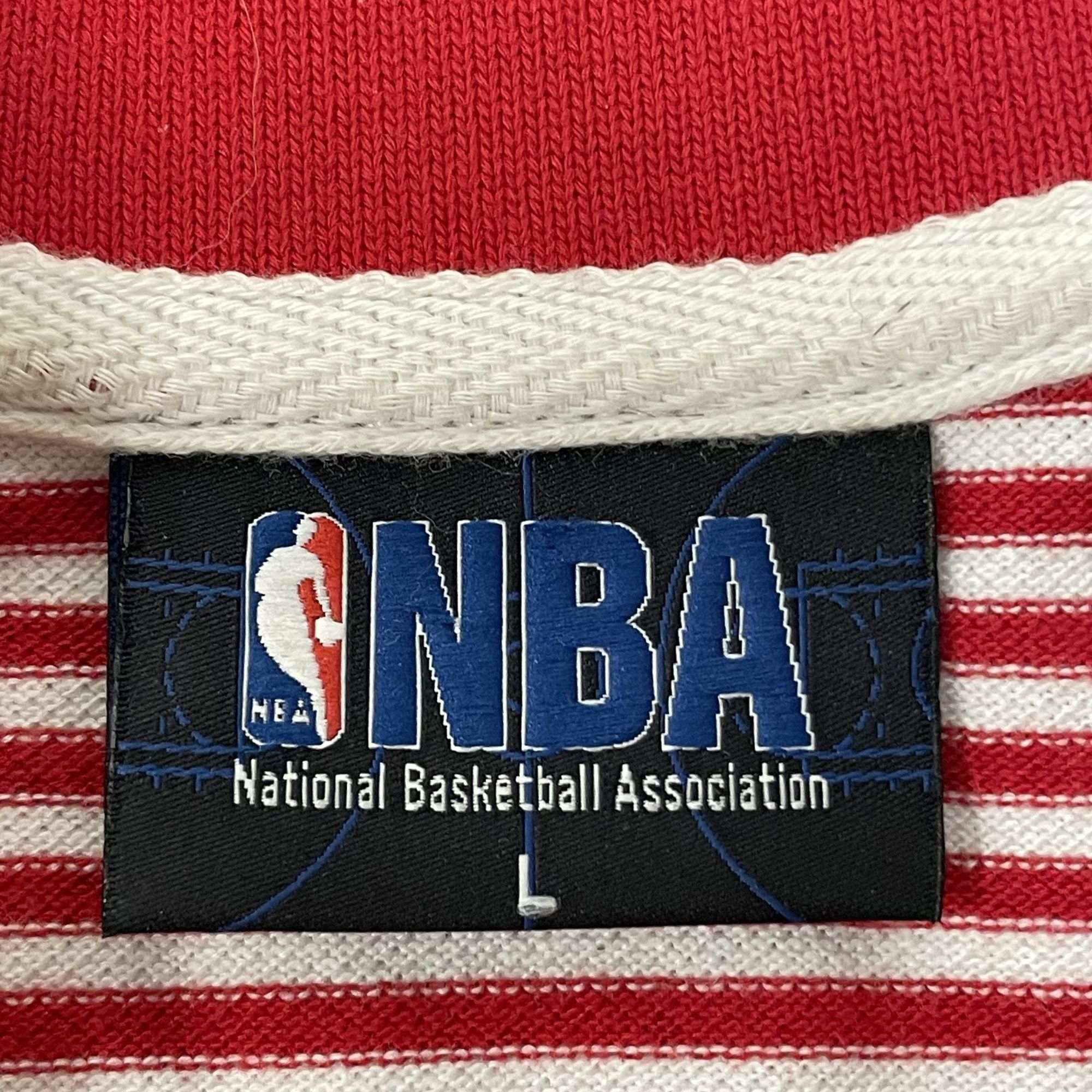 NBA Vtg NBA Stripe Polo CHICAGO BULLS Basketball LOGO Shirt Size US L / EU 52-54 / 3 - 6 Thumbnail