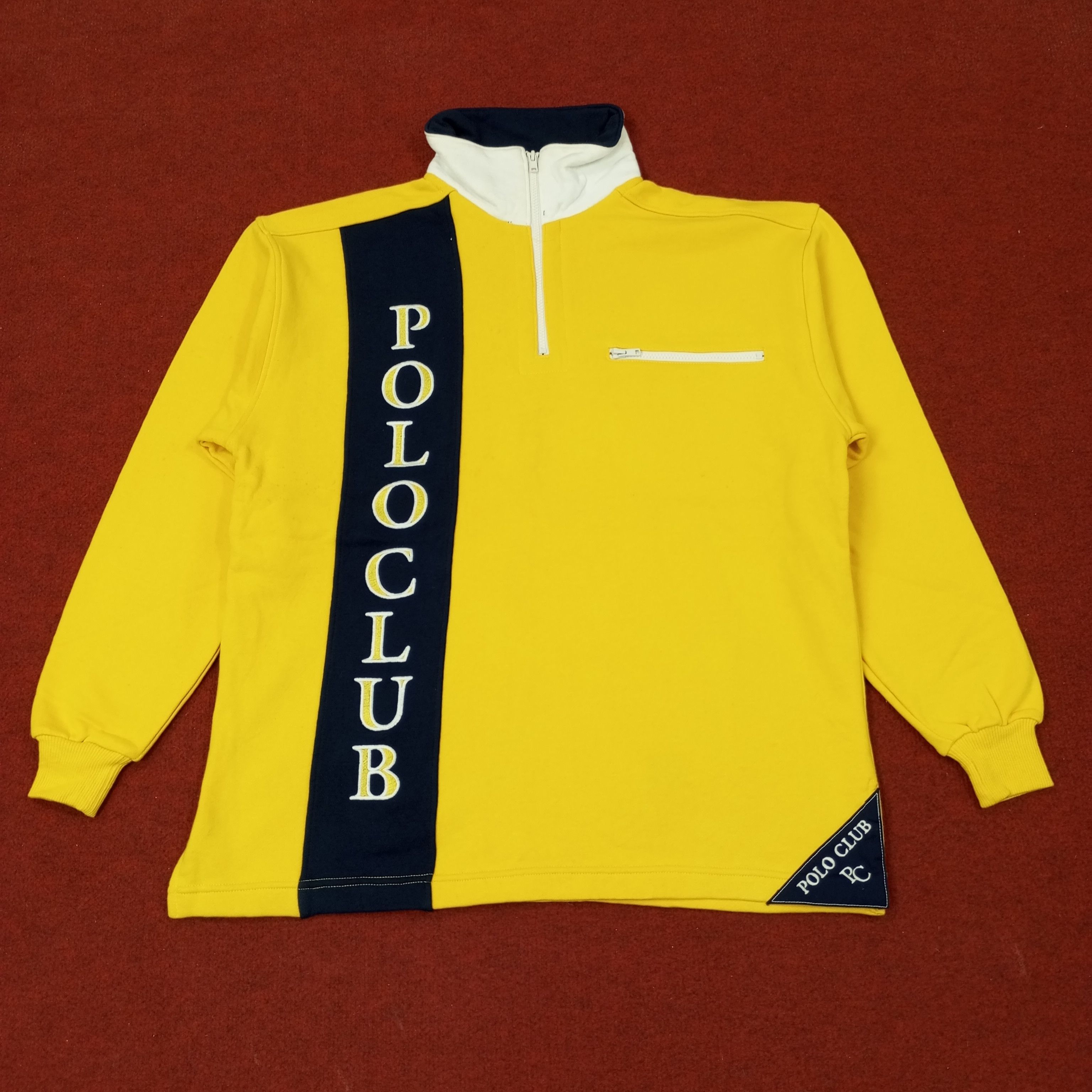 Vintage Polo Club Half Zipper Sweatshirt c241n8 Size US M / EU 48-50 / 2 - 1 Thumbnail
