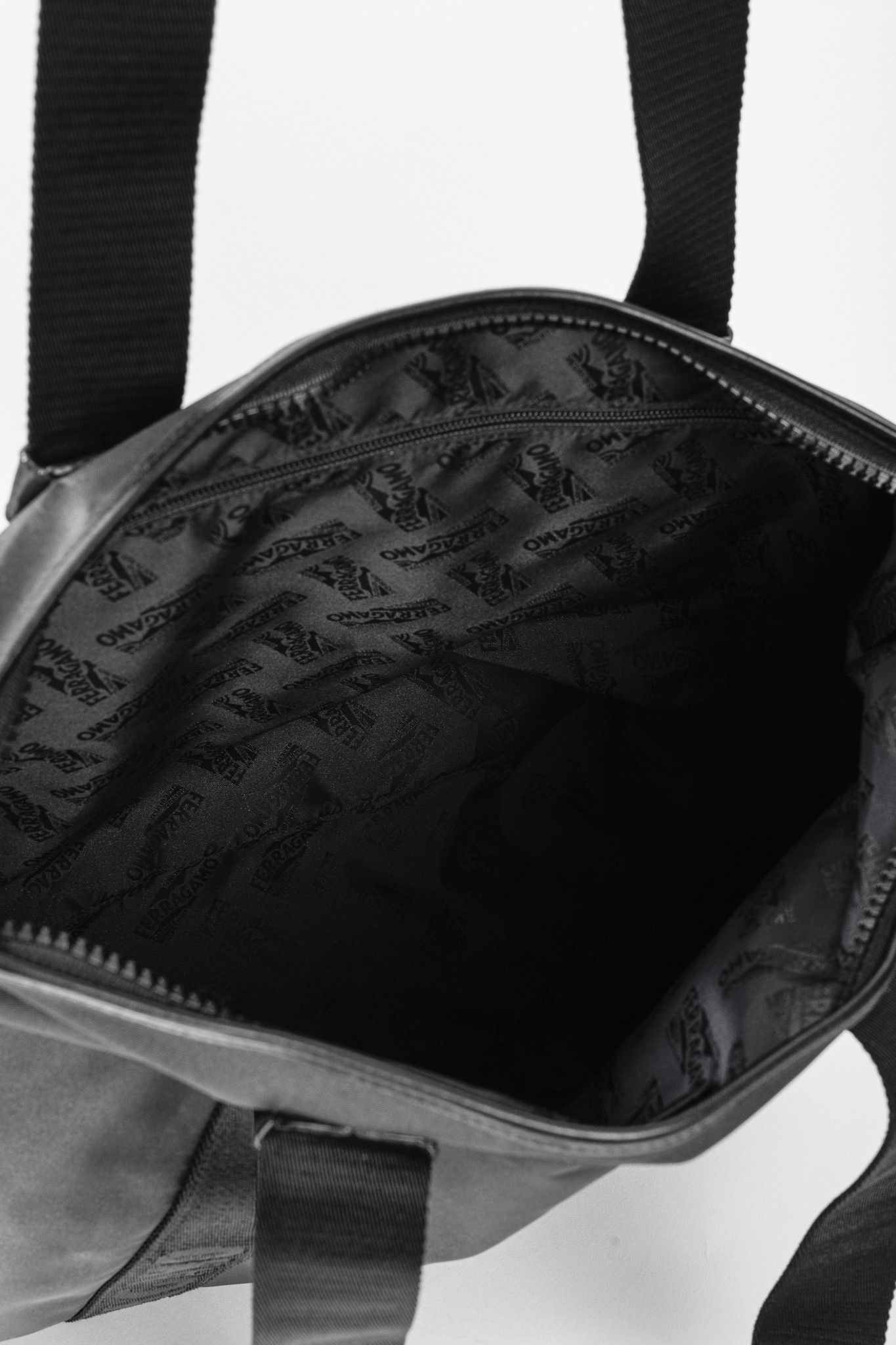 Salvatore Ferragamo Salvatore Ferragamo Nylon Logo-Tape Leather-Trimmed Tote Size ONE SIZE - 11 Thumbnail