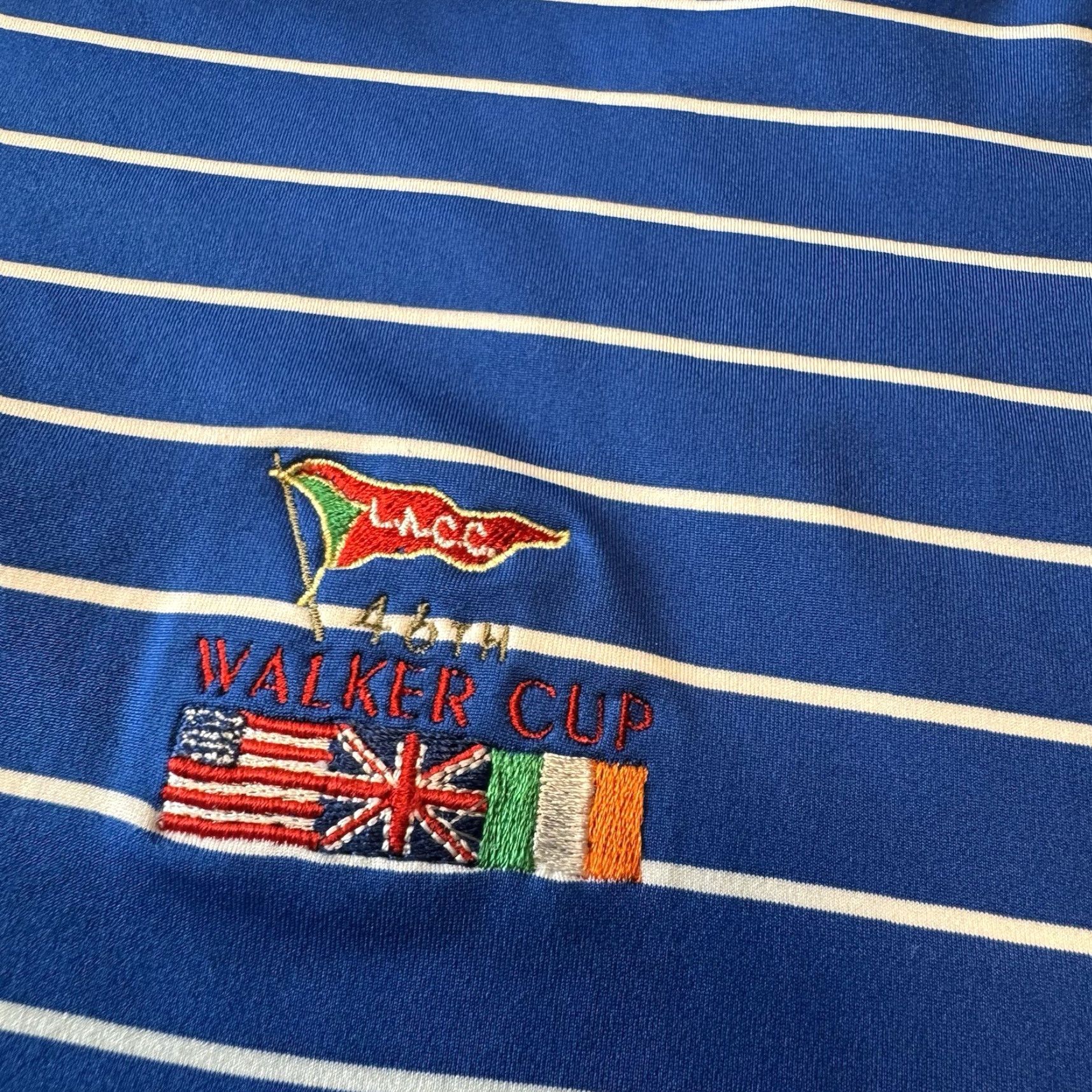 Peter Millar Peter Millar Shirt Men’s 2XL Blue LACC 46th Walker Cup Golf Short Sleeve Collared Polo Size US XXL / EU 58 / 5 - 2 Thumbnail