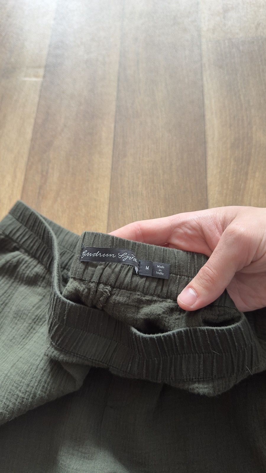 Gudrun Sjoden Gudrun Sjödén Relaxed Fit Textured Muslin Pants Green M Size 30" / US 8 / IT 44 - 5 Thumbnail