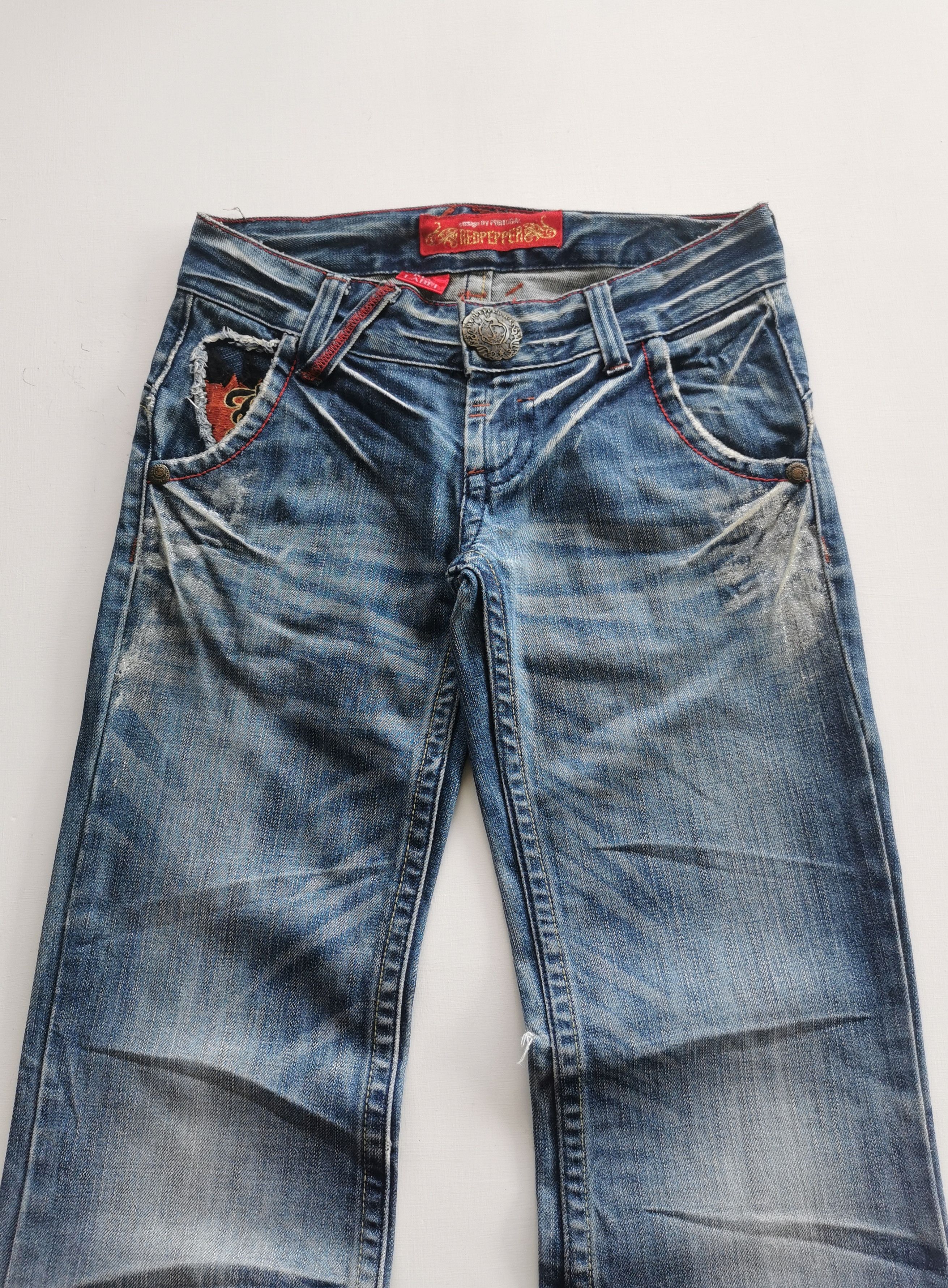 If Six Was Nine Avantgarde Red Pepper Flared Jeans Size 28" / US 6 / IT 42 - 6 Thumbnail