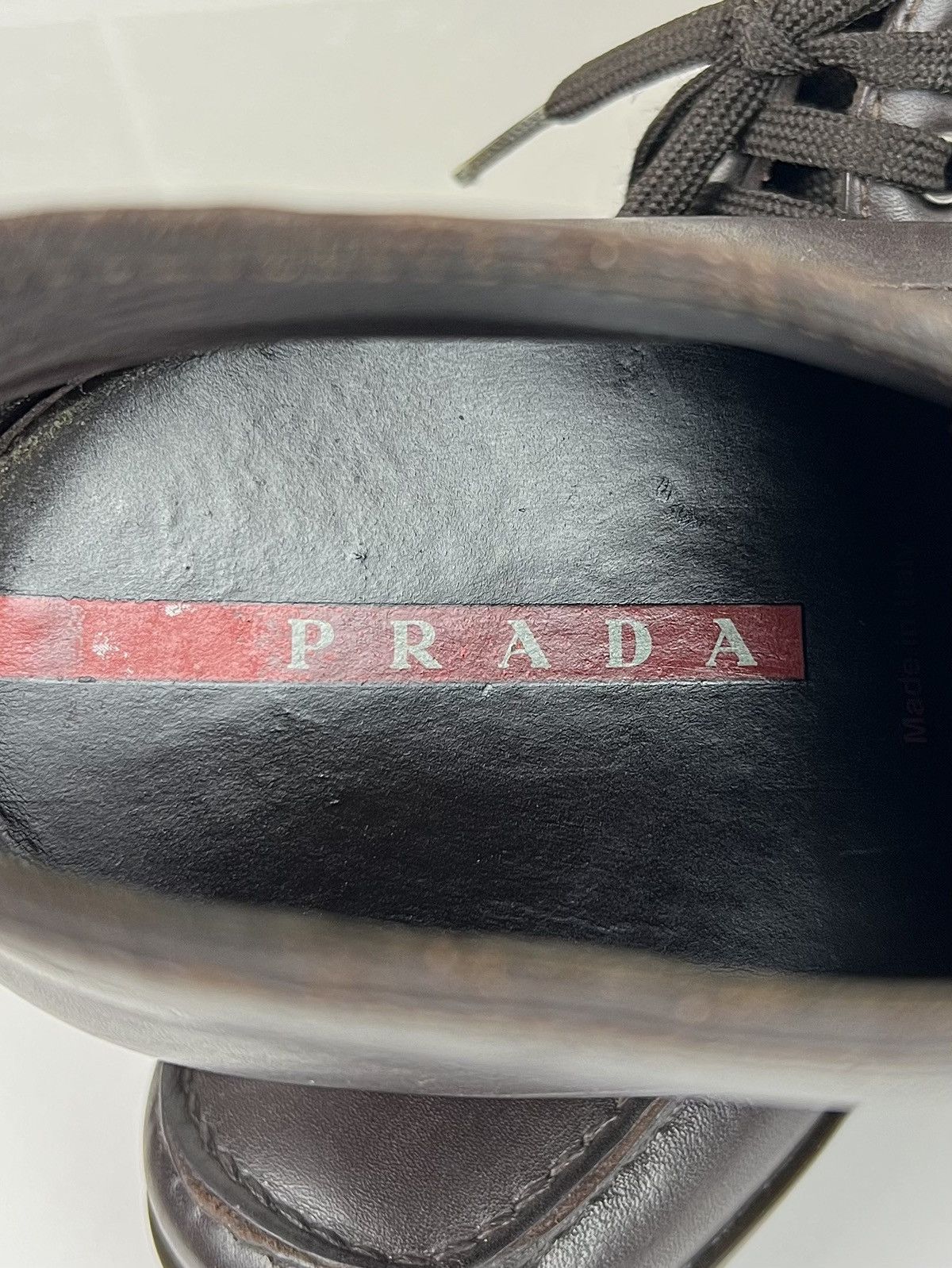Prada PRADA Boots Leather Shoes Rubber Sole Red Tab Brown Men's Size US 9 / EU 42 - 15 Thumbnail