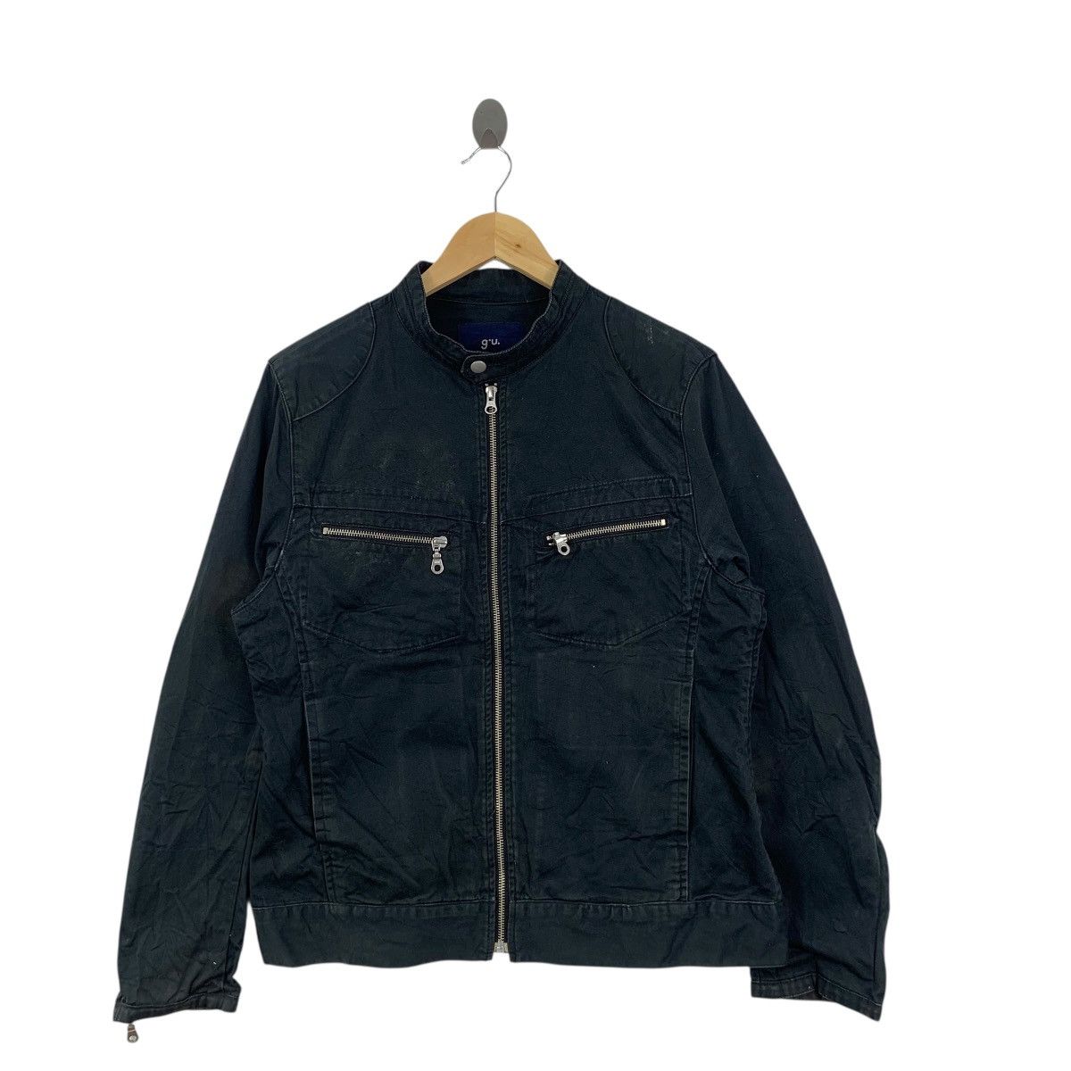 GU GU JAPAN Motorcycle Denim Jeans Indigo Zipper Jacket Parka Size M / US 6-8 / IT 42-44 - 4 Thumbnail