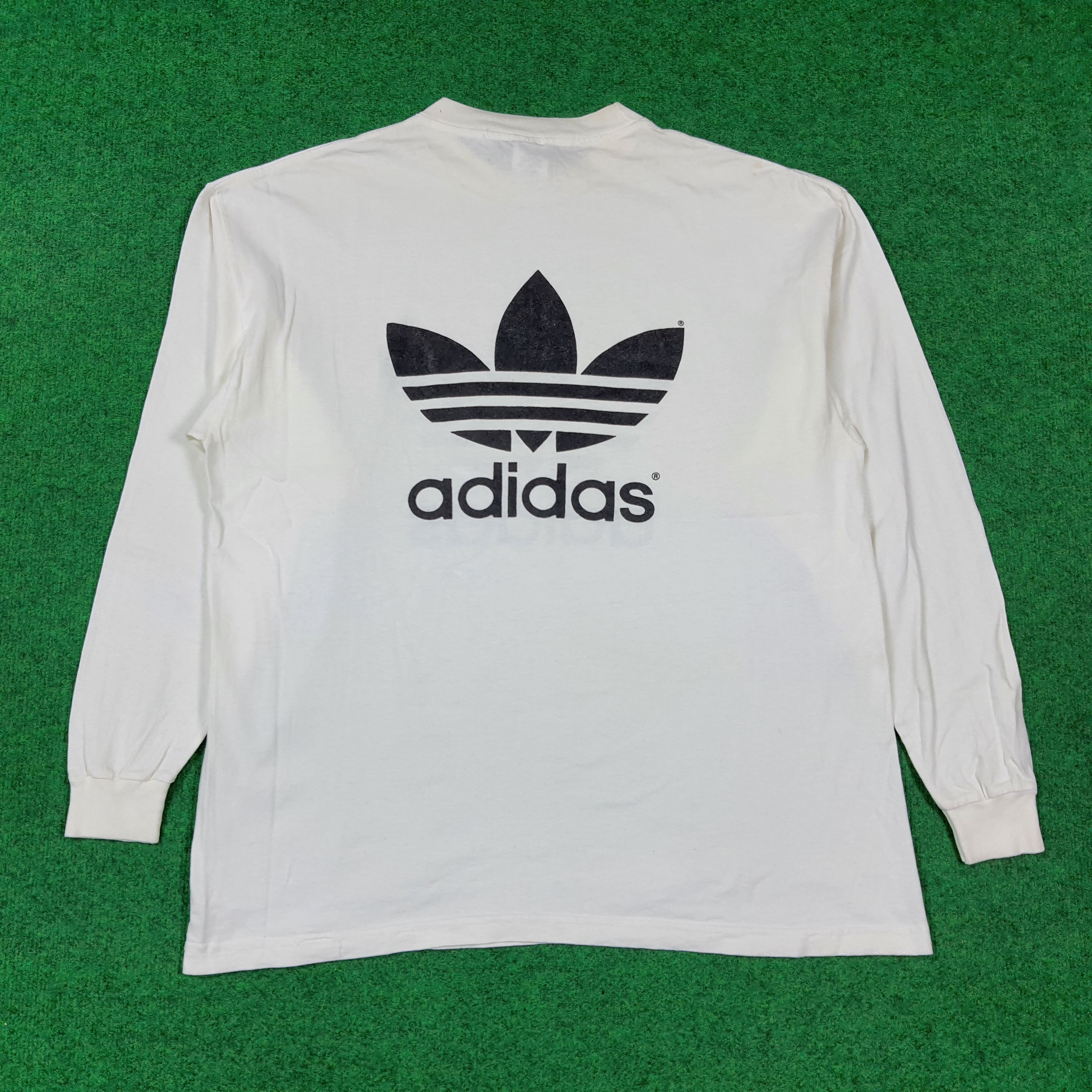Adidas Vintage 90s Adidas Trefoil Madde in USA Tshirt C285N75 Size US XL / EU 56 / 4 - 3 Thumbnail