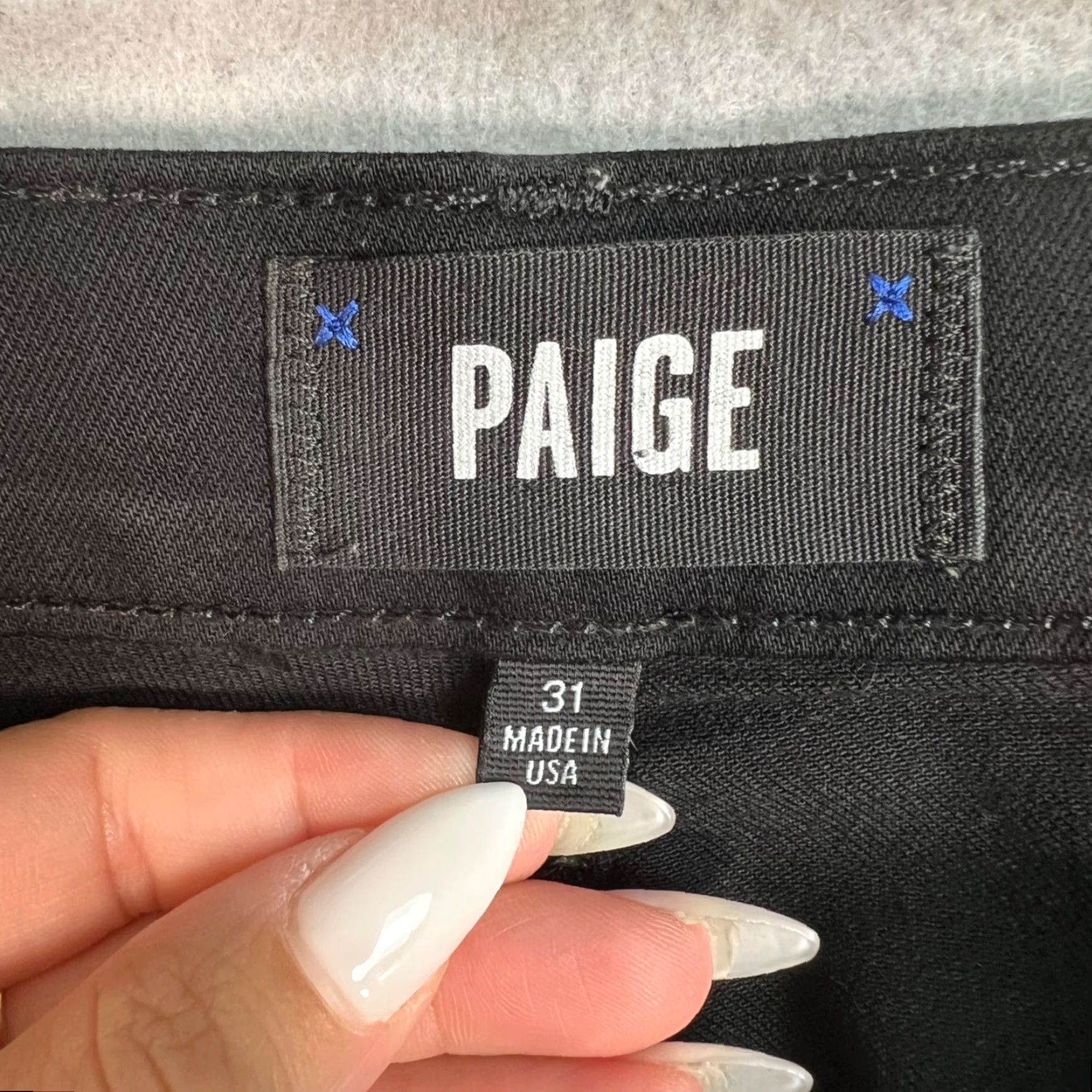 Paige VINTAGE Paige Womens Jeans Main Selling Point Black Slim Fit 31 Dark Denim Tapered Pants Women 31 Black Size 24" / US 00 / IT 34 - 3 Thumbnail