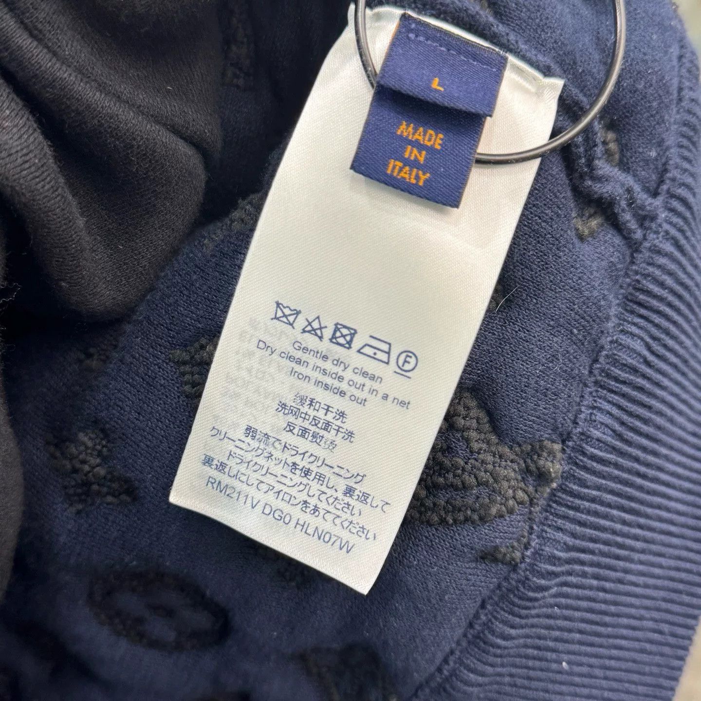 louis vuitton blue embossed zip jacket