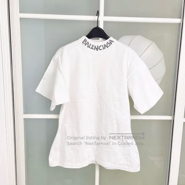 Balenciaga Balenciaga White Collar Letter Short Sleeve Size US XS / EU 42 / 0 - 1 Thumbnail
