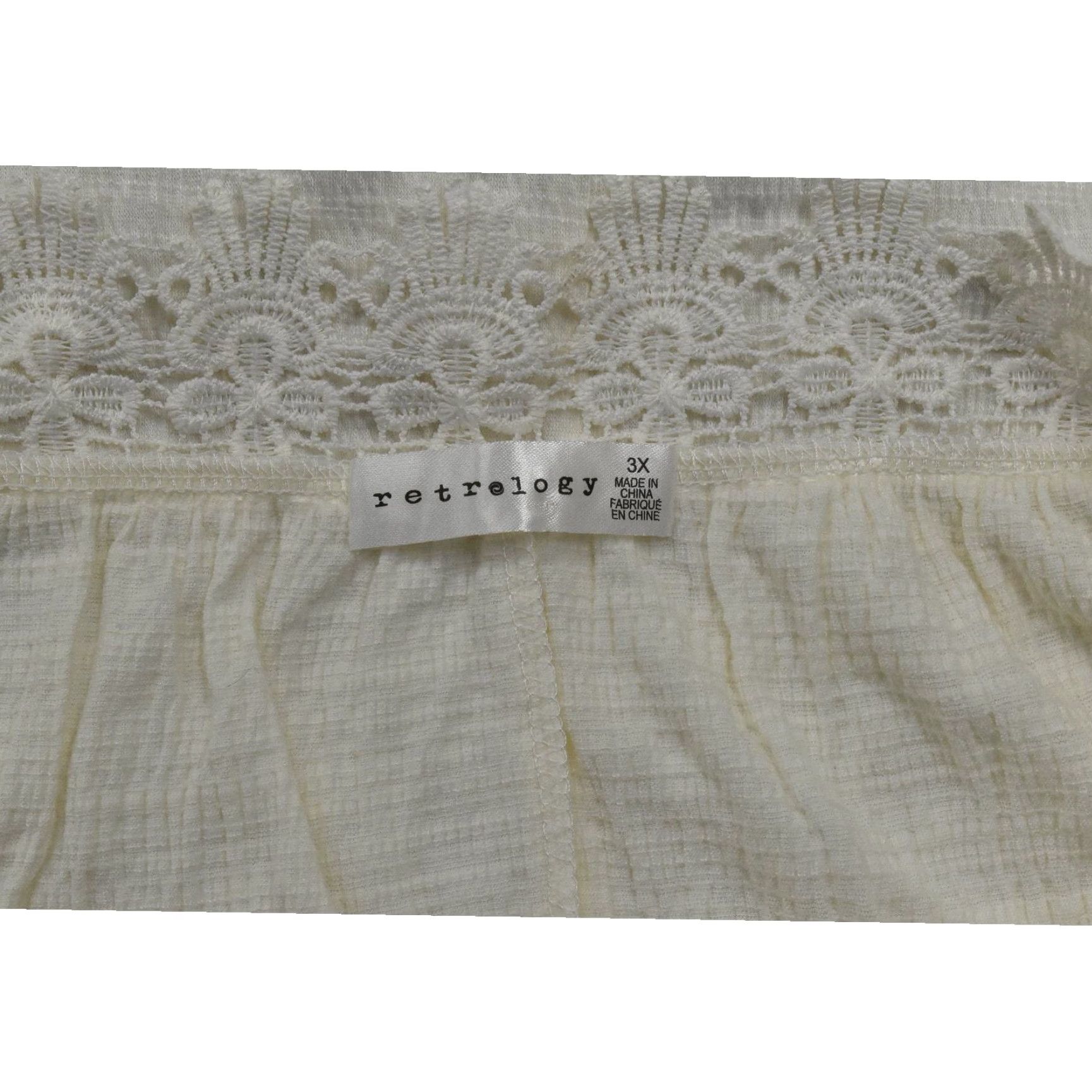 Vintage Retrology Beige Blouse 3X Plus Size Polyester Blend Short Sleeve Square Neck Women Blouse Plus Womens 3X Beige Blouse Size XXL / US 16-18 / IT 52-54 - 7 Thumbnail