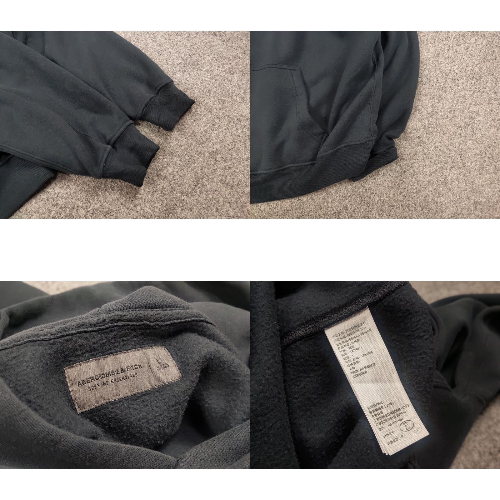 Abercrombie & Fitch Abercrombie & Fitch oversized essential hoodie Hoodie Mens L Dark blue gray Vintage Style Size US L / EU 52-54 / 3 - 8 Thumbnail