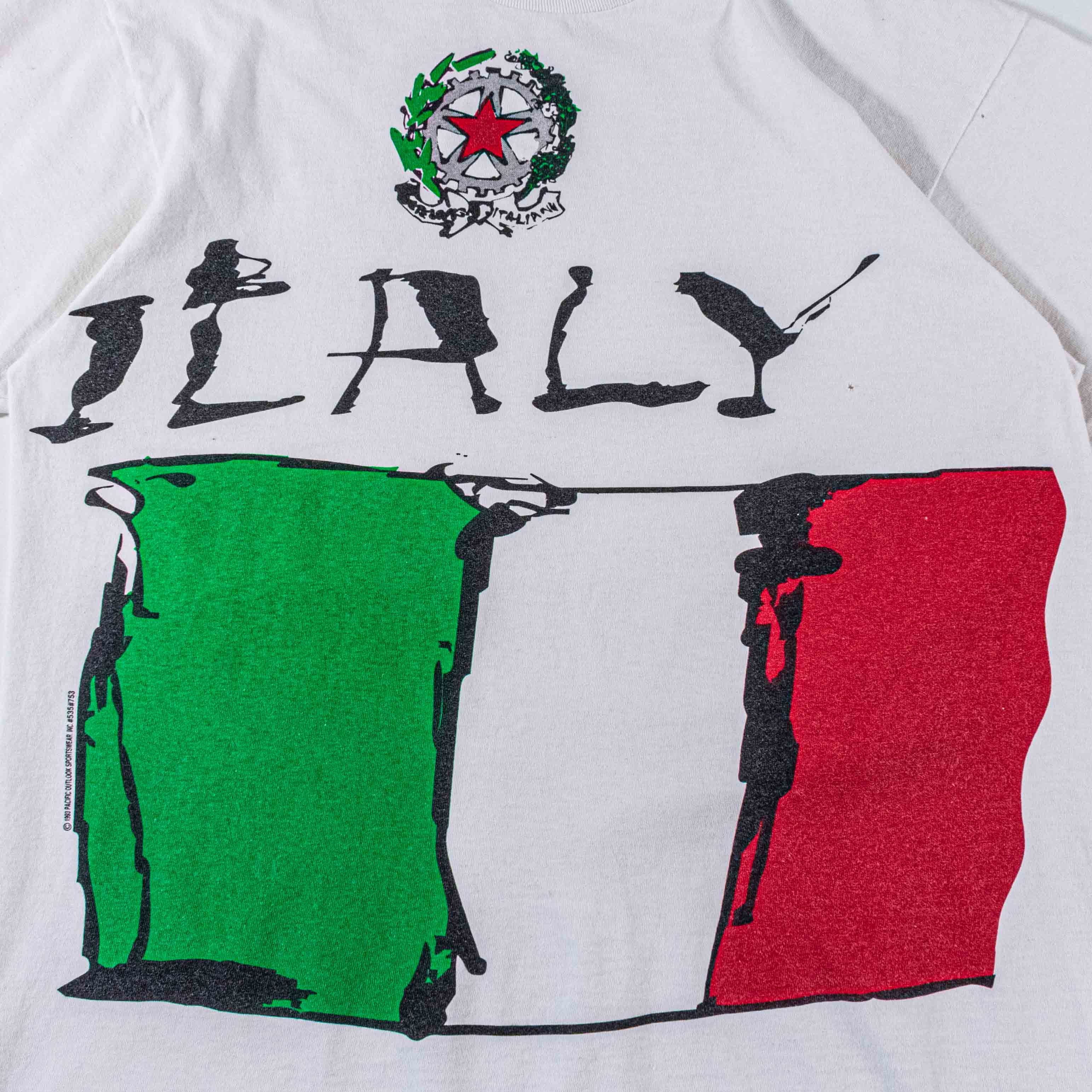 Vintage VTG Line Shots 1994 World Cup Italy T-Shirt Big Print Soccer Size US L / EU 52-54 / 3 - 17 Thumbnail