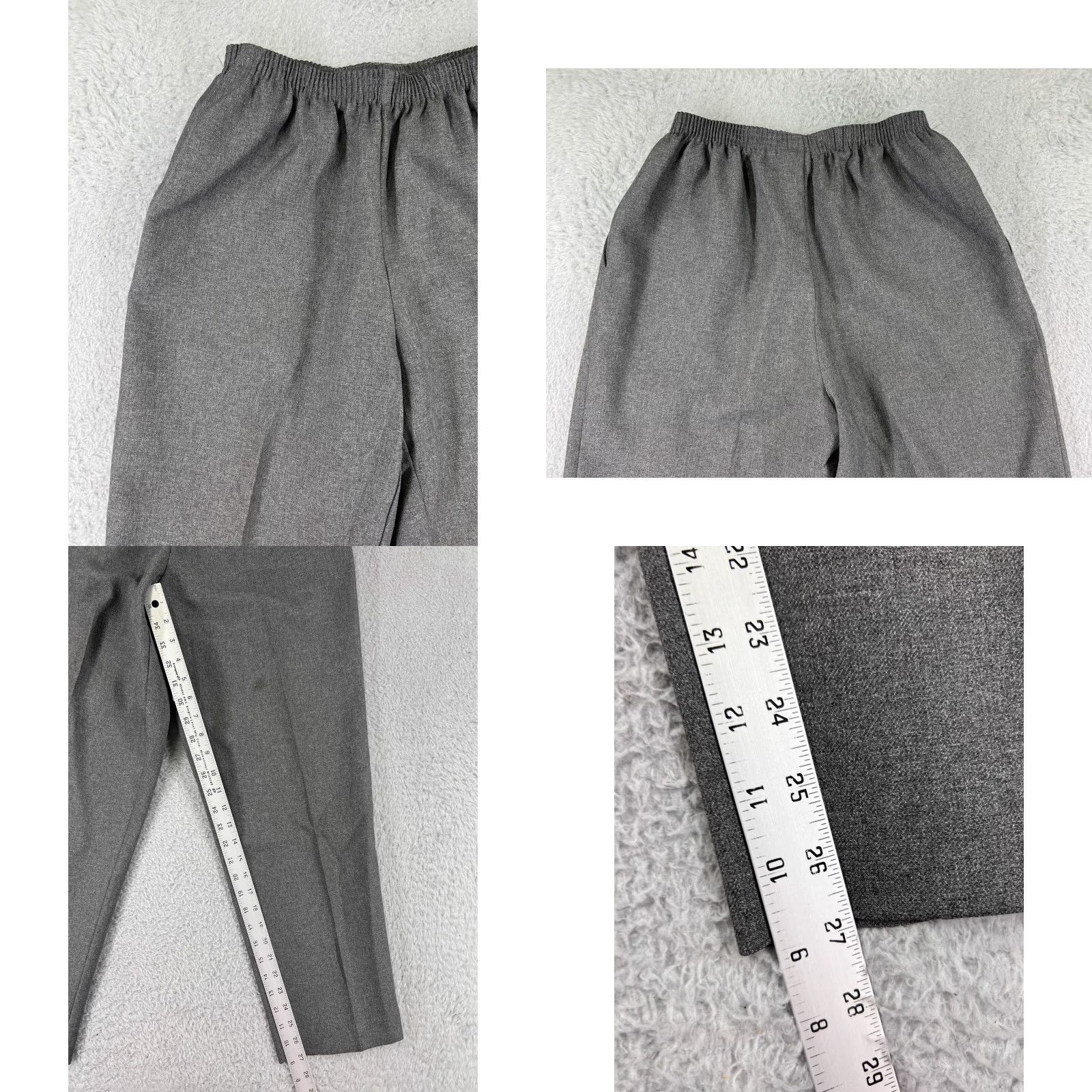 Vintage Alfred Dunner Pants Womens 8 Gray Elastic Waist Pull On Casual 100% Polyester Size 30" / US 8 / IT 44 - 8 Thumbnail