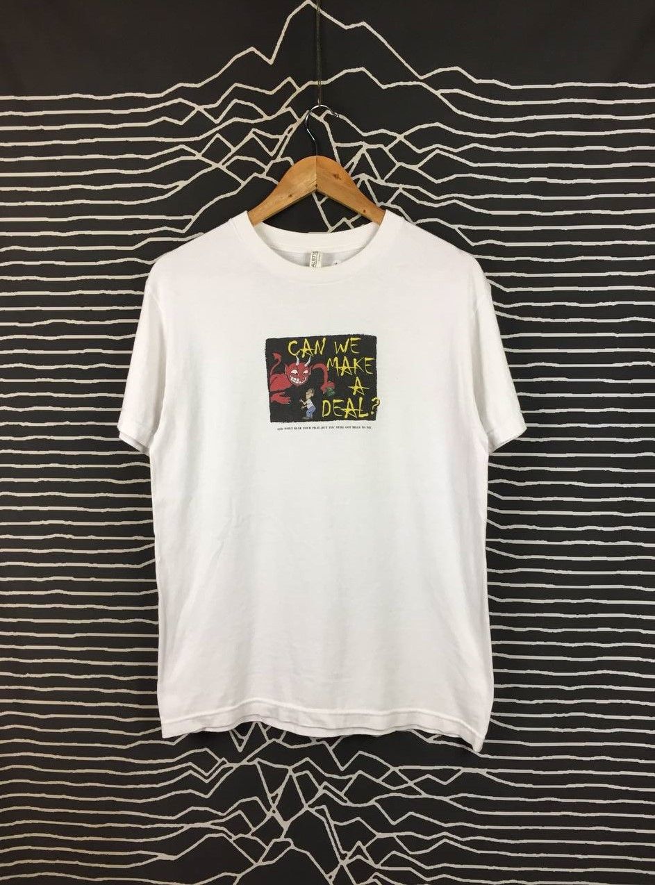 Vintage Vtg Can We Make A Deal Edgy Dark Humor Devil Graphic Tee Size US M / EU 48-50 / 2 - 2 Thumbnail