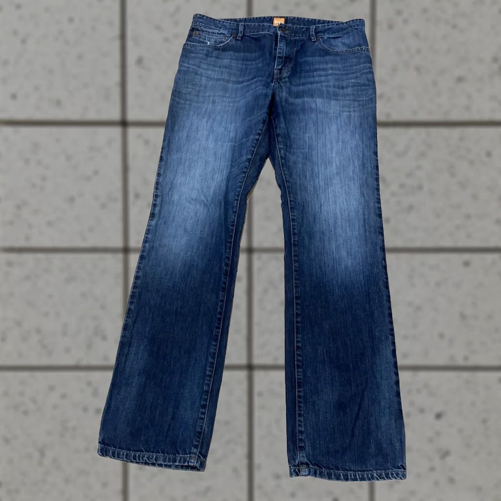 Hugo Boss HUGO BOSS Orange Jeans Men W34 L34 Blue Straight Stretch Zip Fly Denim 34/34 Jeans Size US 34 / EU 50 - 1 Thumbnail