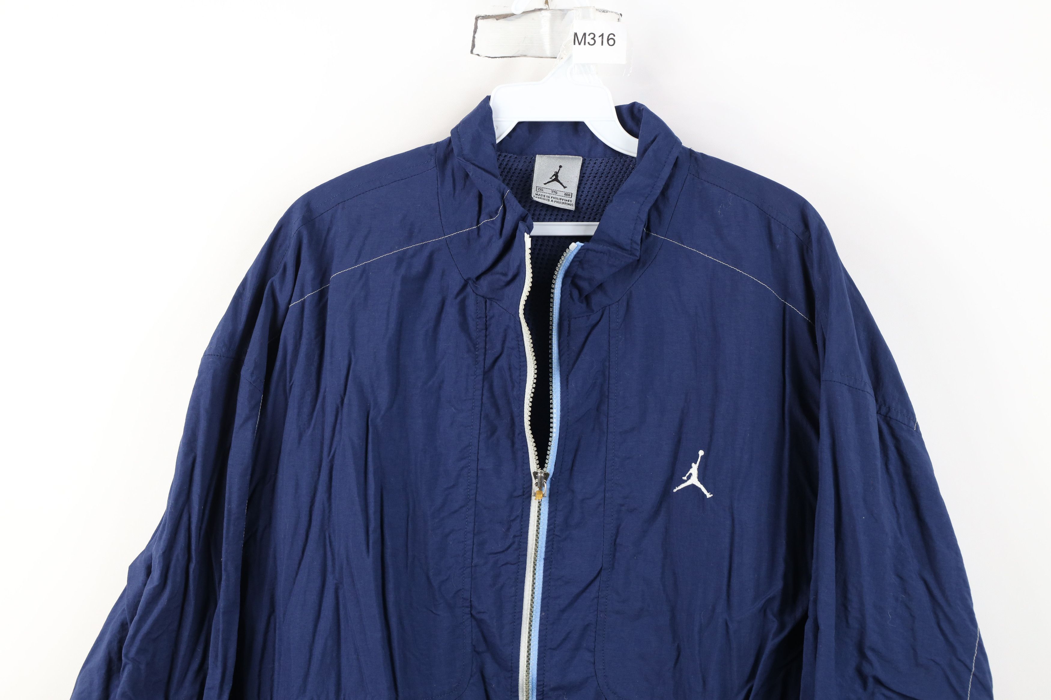 Nike Vintage Nike Air Jordan Jumpman Windbreaker Jacket Blue Size US XXL / EU 58 / 5 - 2 Thumbnail