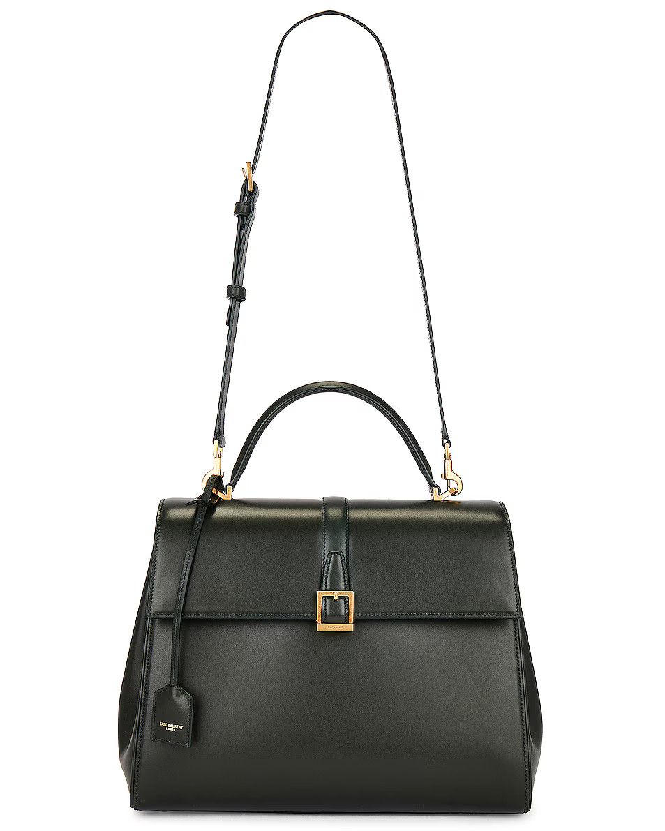 Saint Laurent Paris o1bcso1str0325 Size: OS/Bo Top Handle Velvet in Dark Green Size ONE SIZE - 1 Thumbnail