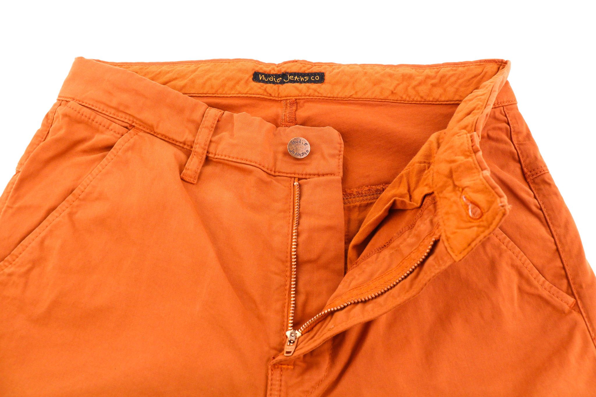 Nudie Jeans KHAKI SLIM W28/L30 Organic Warm Orange Zip Chino 82557 Size US 28 / EU 44 - 4 Thumbnail