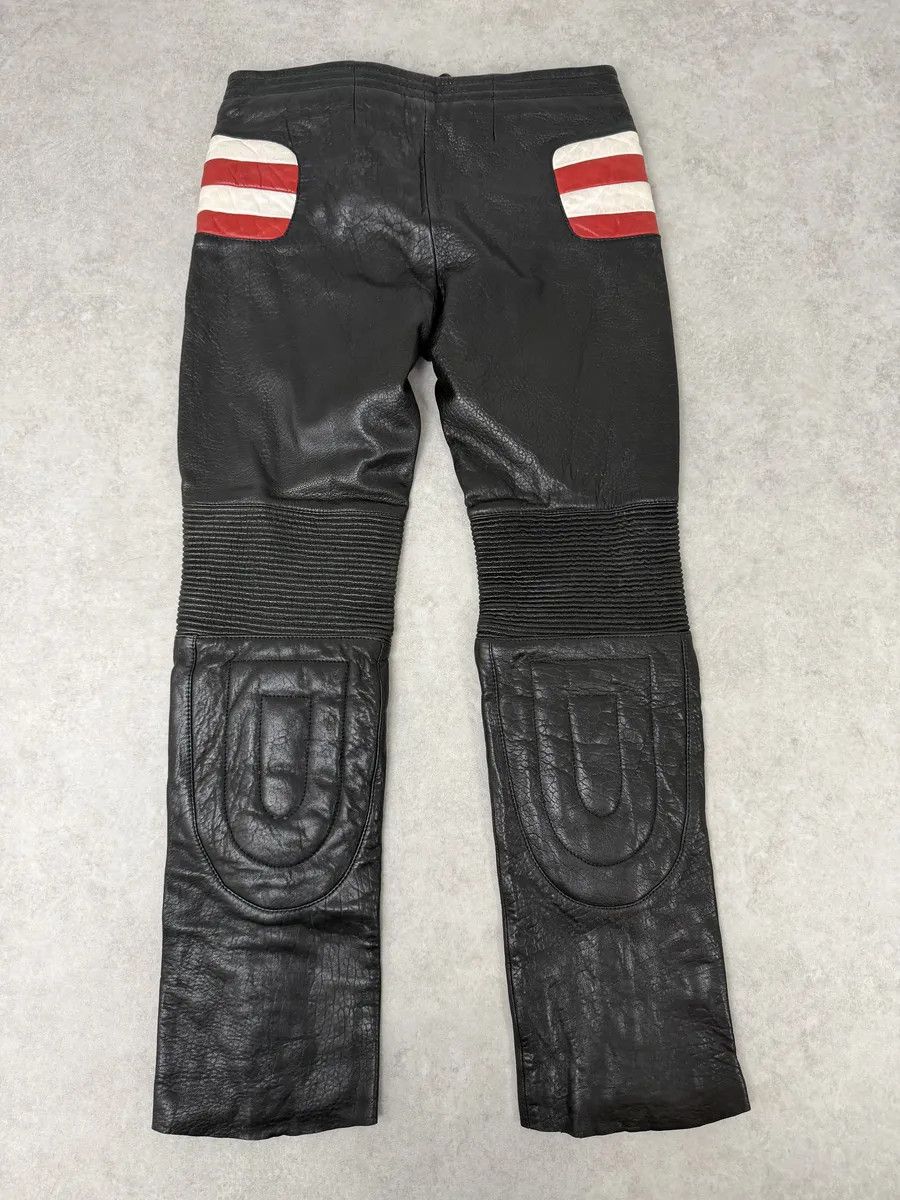 2000s Roberto Cavalli Biker Grain Black Leather Pants