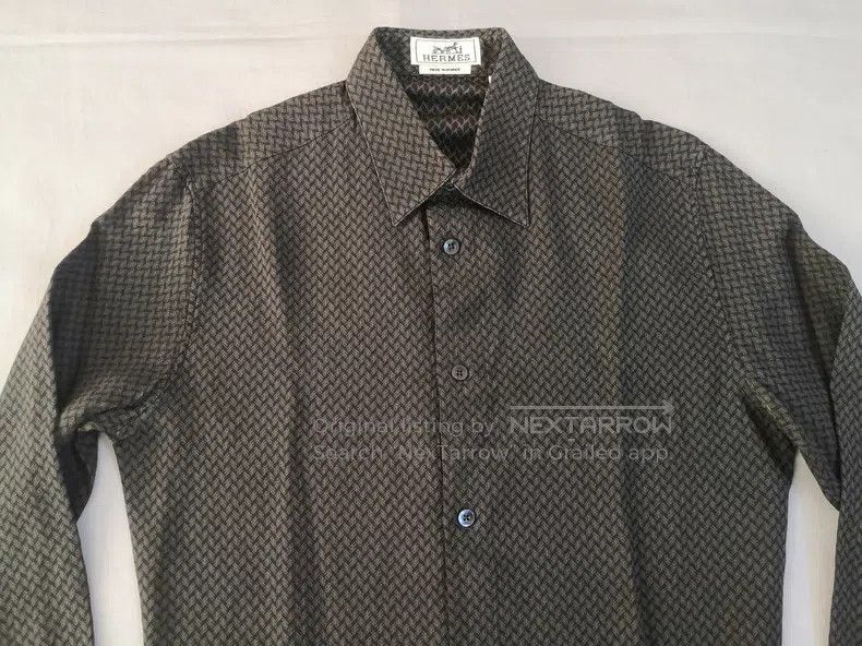 Hermes Hermes size 38 Men's Silk Shirt, 100% Mulberry Silk Fabric Size US XS / EU 42 / 0 - 4 Thumbnail