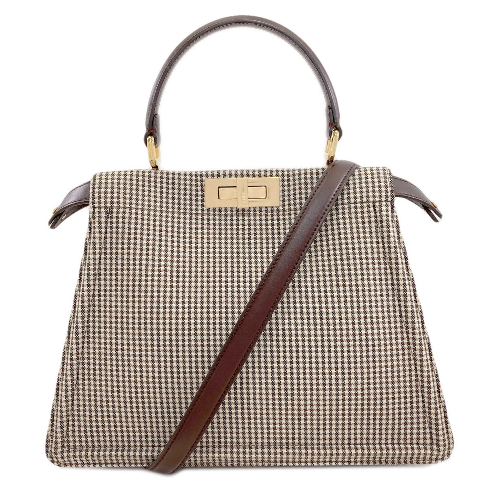 Fendi Fendi Peekaboo I.U Medium Check Pattern 2-Way Handbag Canvas Women's FENDI Size ONE SIZE - 1 Thumbnail