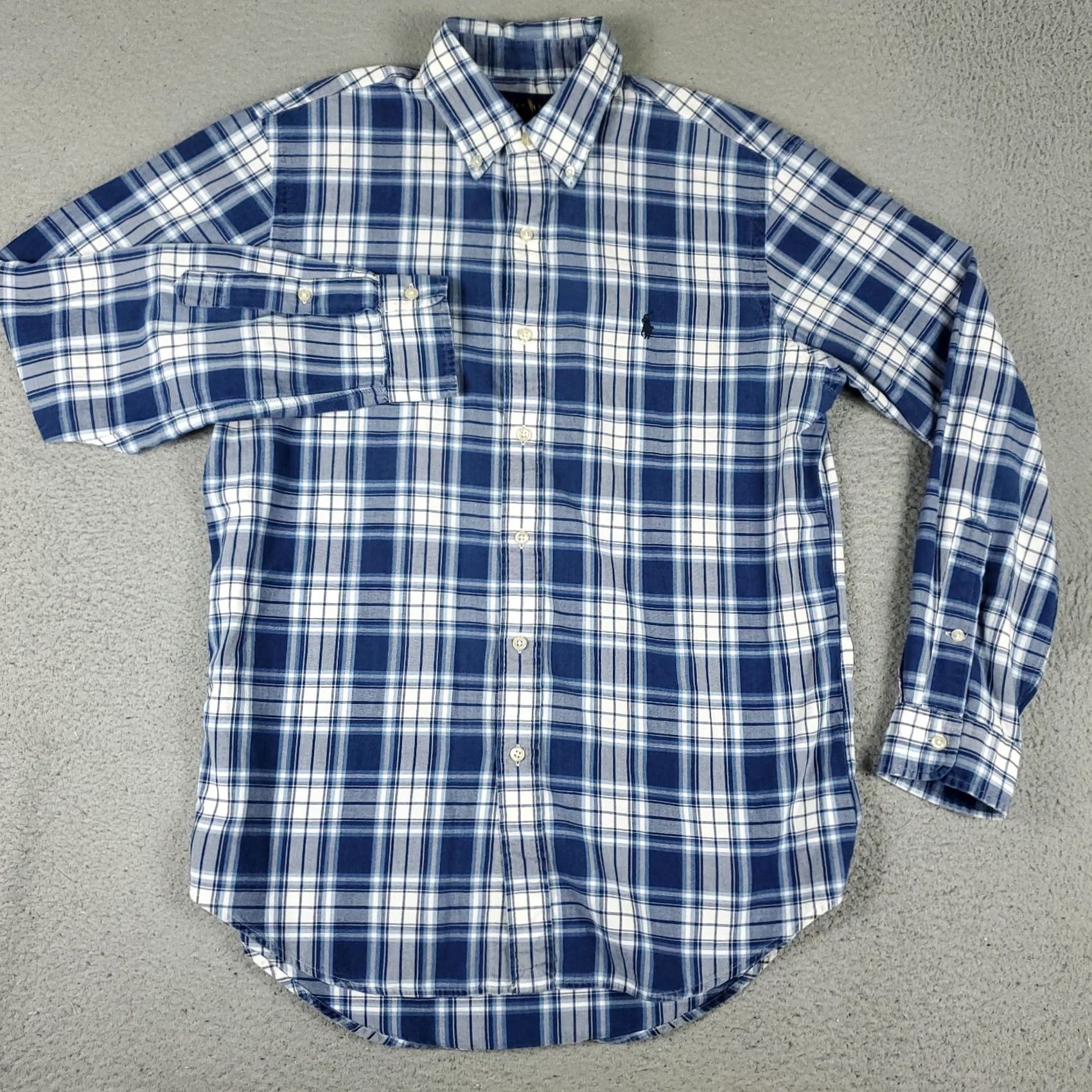 Ralph Lauren Ralph Lauren Shirt Medium Blue Plaid Pony Button Up Long Sleeve Mens Size US M / EU 48-50 / 2 - 3 Thumbnail