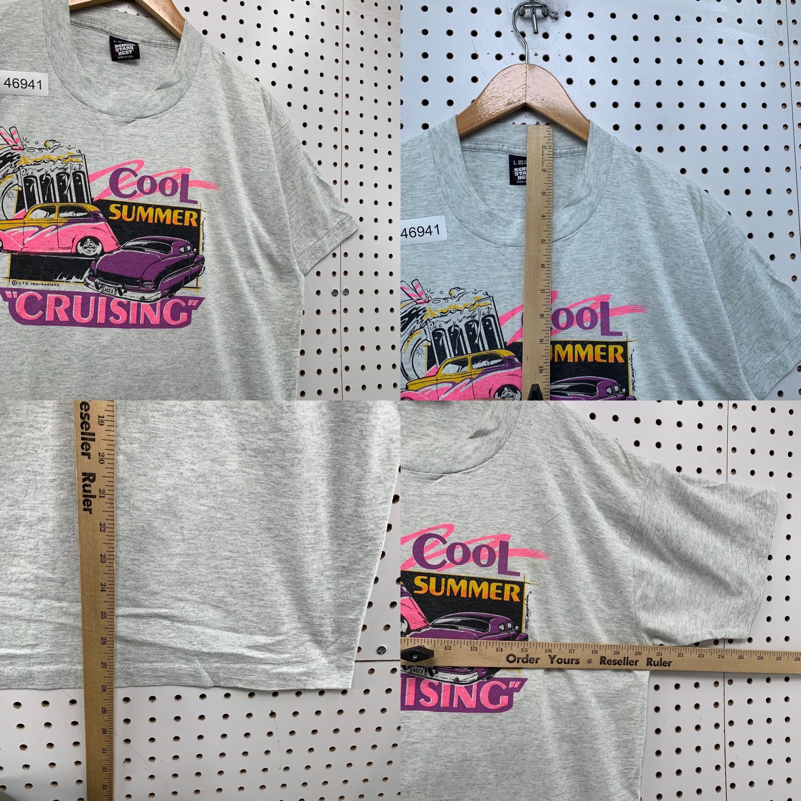 Vintage VINTAGE 90s Classic Car T Shirt Mens L Gray United States 90s Theme Cars Screen Stars Casual Crew Neck Short Sleeve Cotton Graphic Print Size US L / EU 52-54 / 3 - 8 Thumbnail