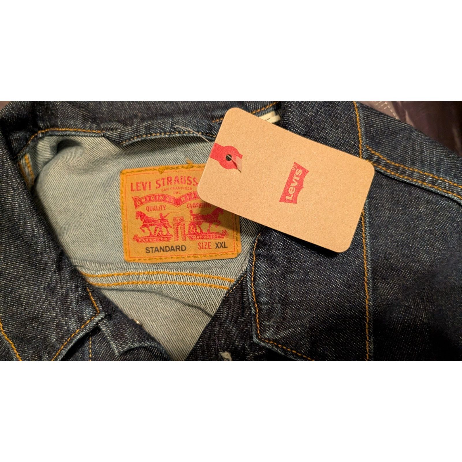 Levi's Levi's Trucker Jacket Jean Jacket Dark Wash 2XL NEW Size US XXL / EU 58 / 5 - 4 Thumbnail