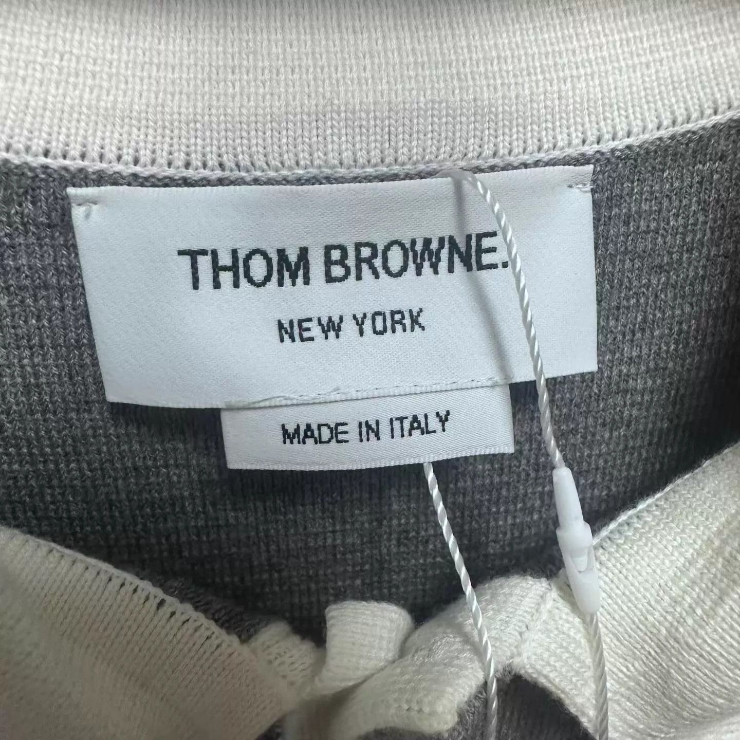 Thom Browne Thom Browne Striped Colorblock Mid Gray Polo 3 New Size US L / EU 52-54 / 3 - 3 Thumbnail
