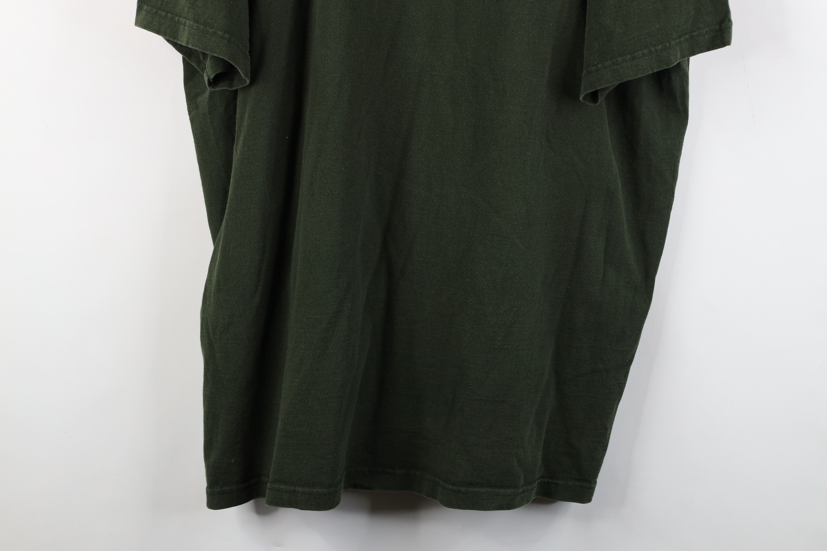 Vintage Vintage 90s Streetwear Heavyweight T-Shirt Green Cotton Size US XXL / EU 58 / 5 - 3 Thumbnail