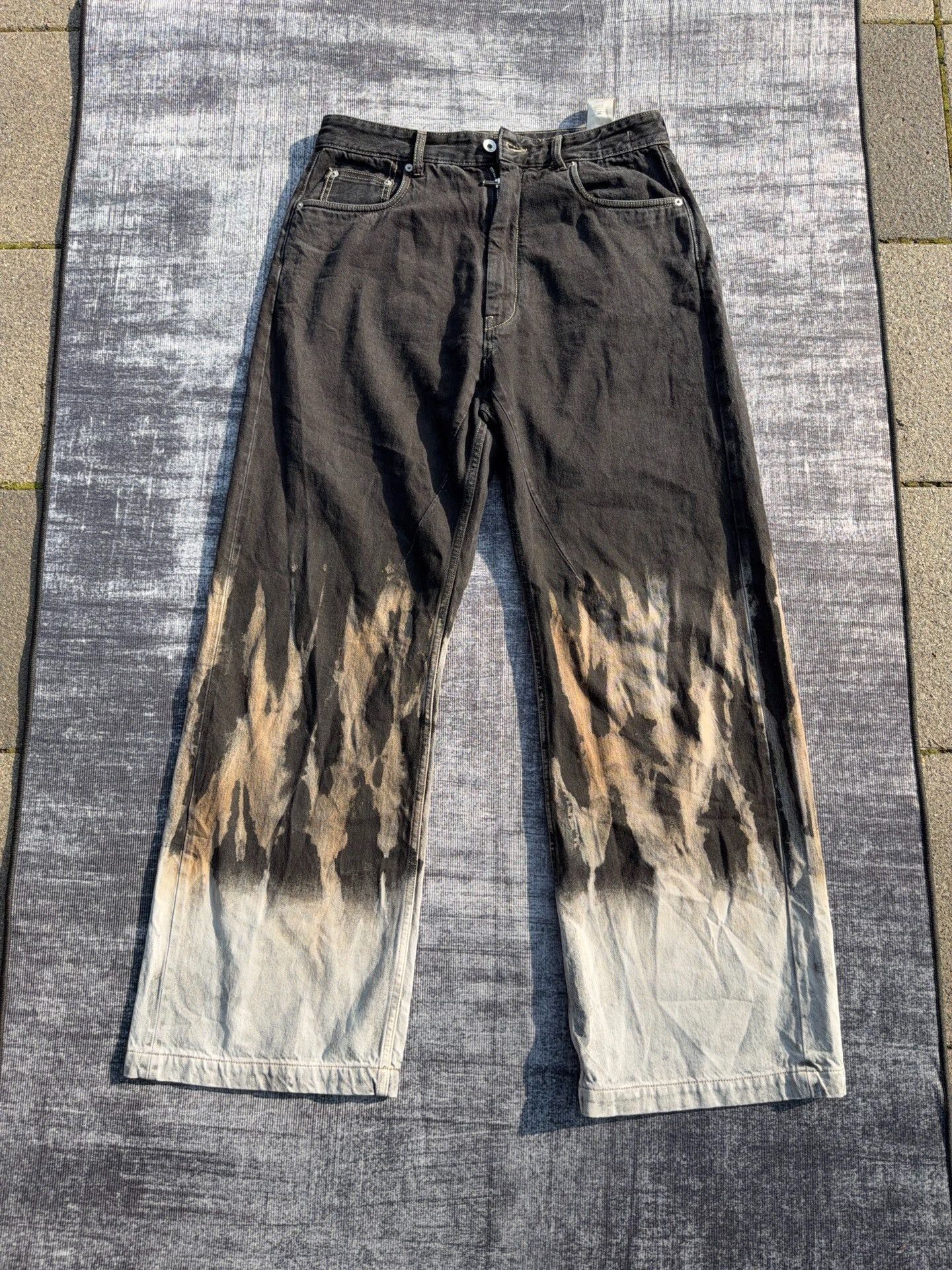 Rick Owens Drkshdw Rick Owens Drkshdw Flame Print Jeans Size US 31 - 1 Thumbnail