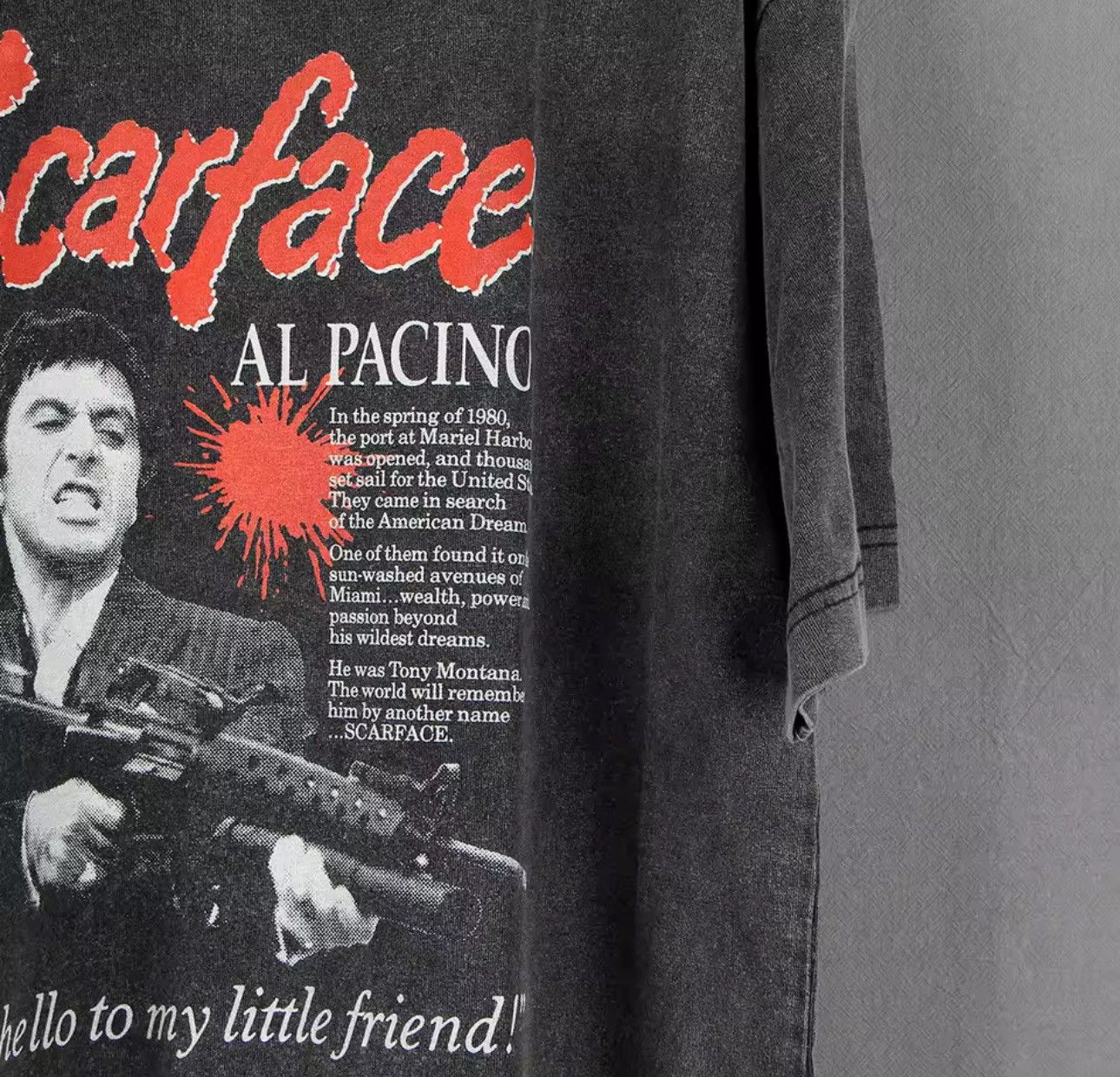 Other Washed Scarface Print Loose Streetwear T Shirt Size US XXL / EU 58 / 5 - 2 Thumbnail