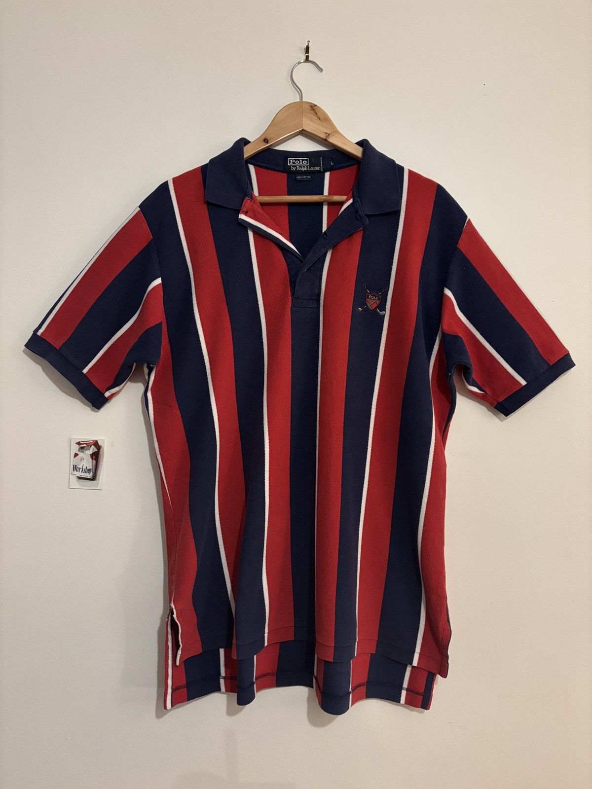Polo Ralph Lauren Polo Ralph Lauren Golf Patch Striped Polo Size US L / EU 52-54 / 3 - 1 Thumbnail