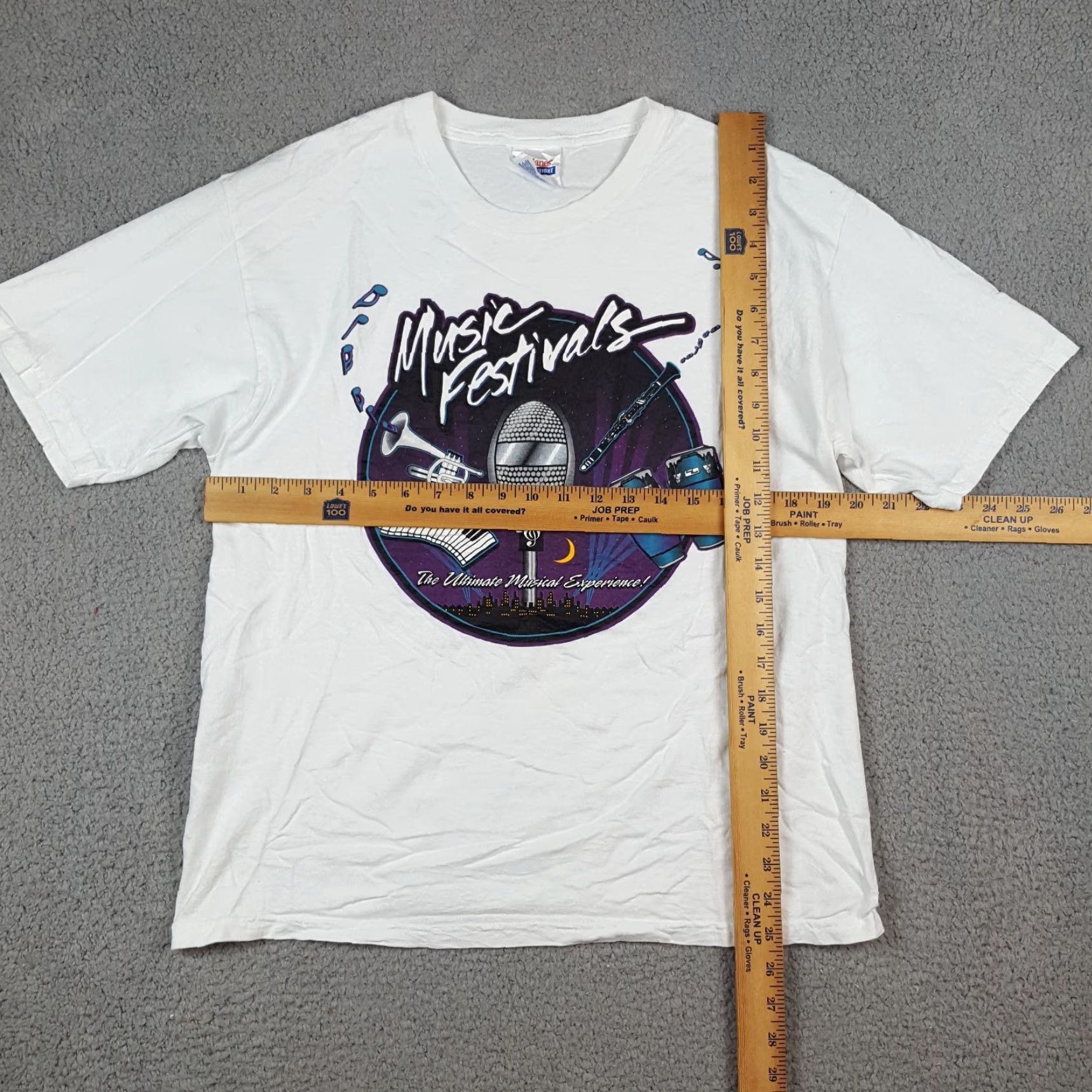 Hanes VINTAGE 90s Music Festival T-Shirt Men's Size M White Cotton Rock Jazz Y2K Vintage Badge Tee Size US M / EU 48-50 / 2 - 6 Thumbnail