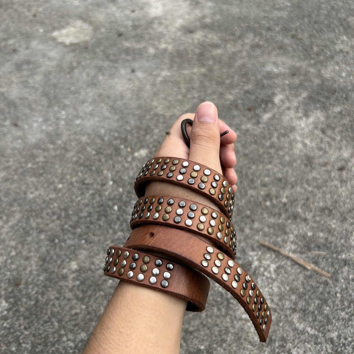 Vintage Vintage studded leather belt (Kapital Style) Size ONE SIZE - 2 Thumbnail