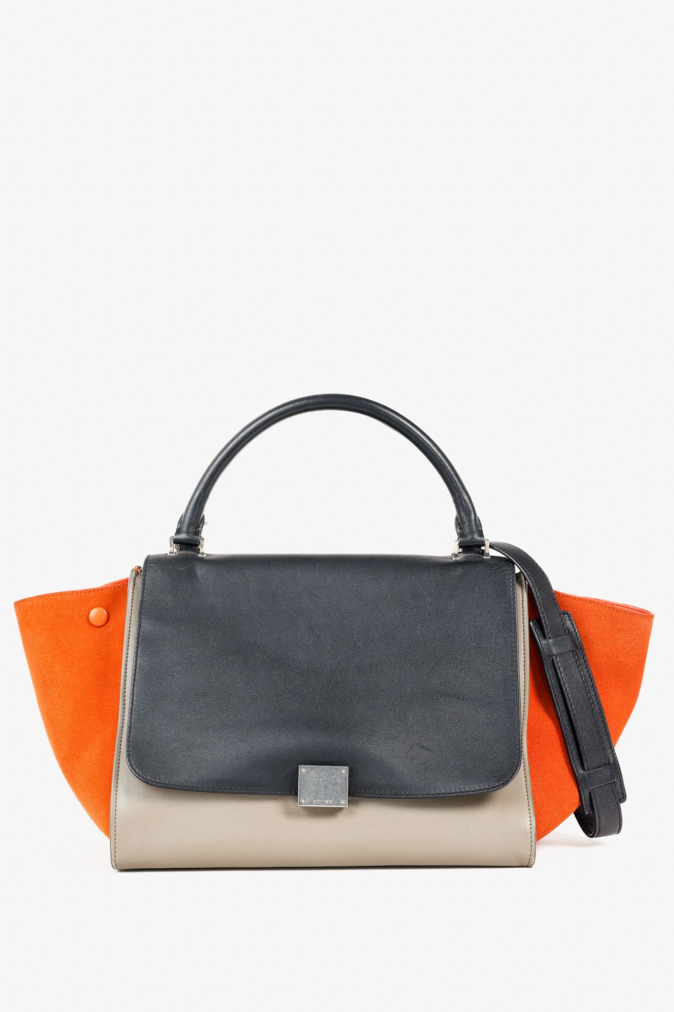 Celine Celine Trapeze Medium Tricolour Leather & Suede Tote Size ONE SIZE - 1 Thumbnail