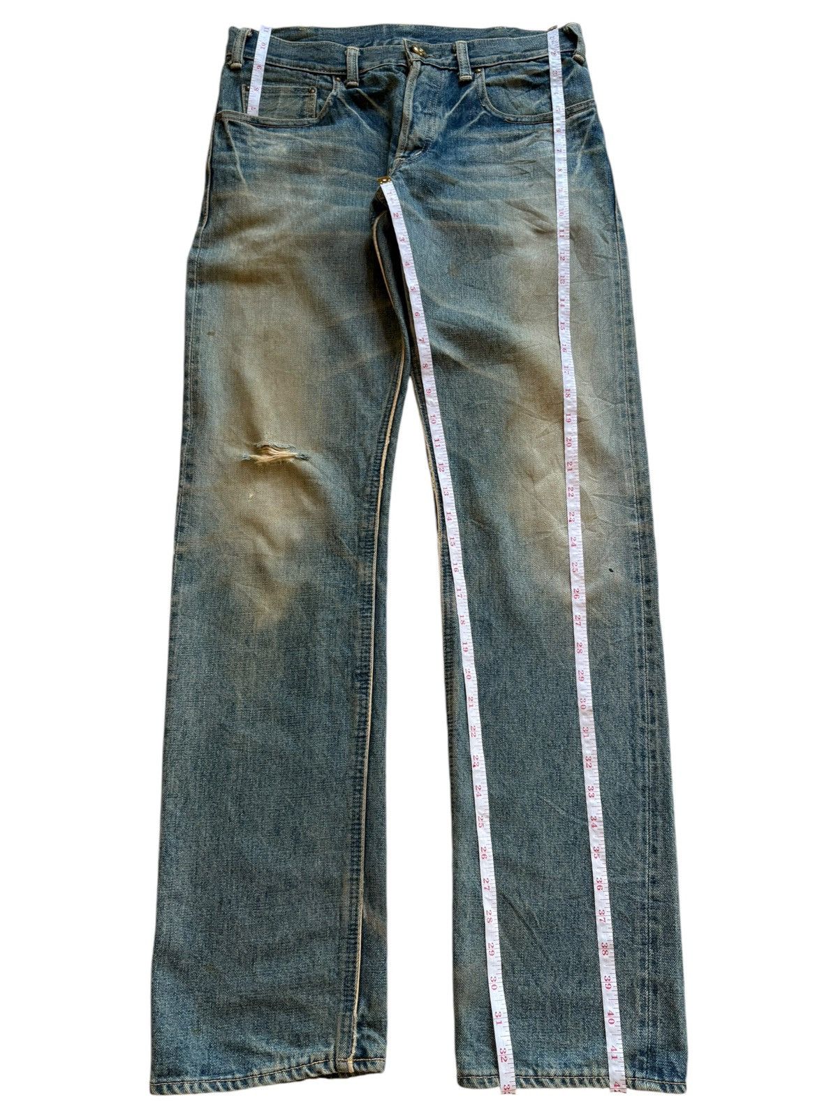 Designer × Japanese Brand Vintage Japanese Brand Selvedge Rusty Mud Wash Distres Jeans Size US 32 / EU 48 - 13 Thumbnail