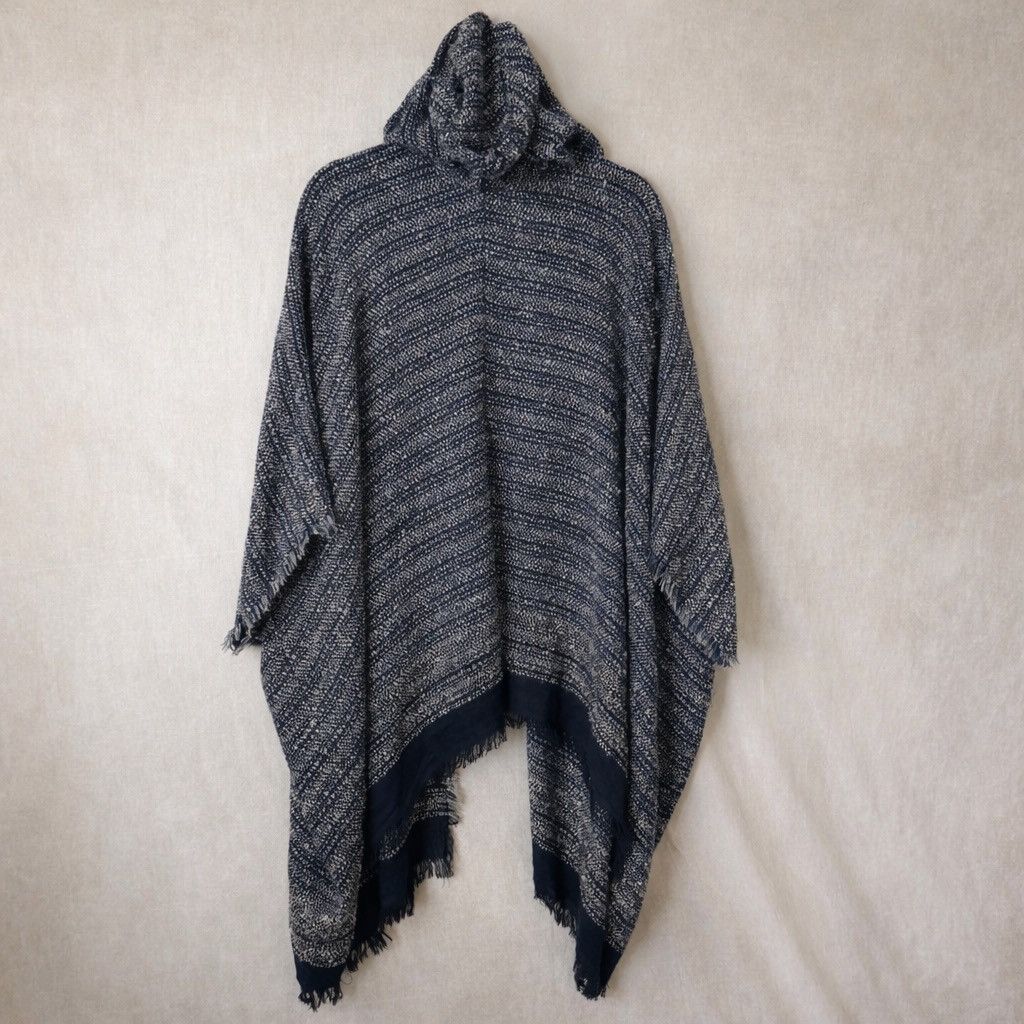 Free People Free People Hooded Poncho Fringe Hem Oversized Boho Cotton Size ONE SIZE - 4 Thumbnail