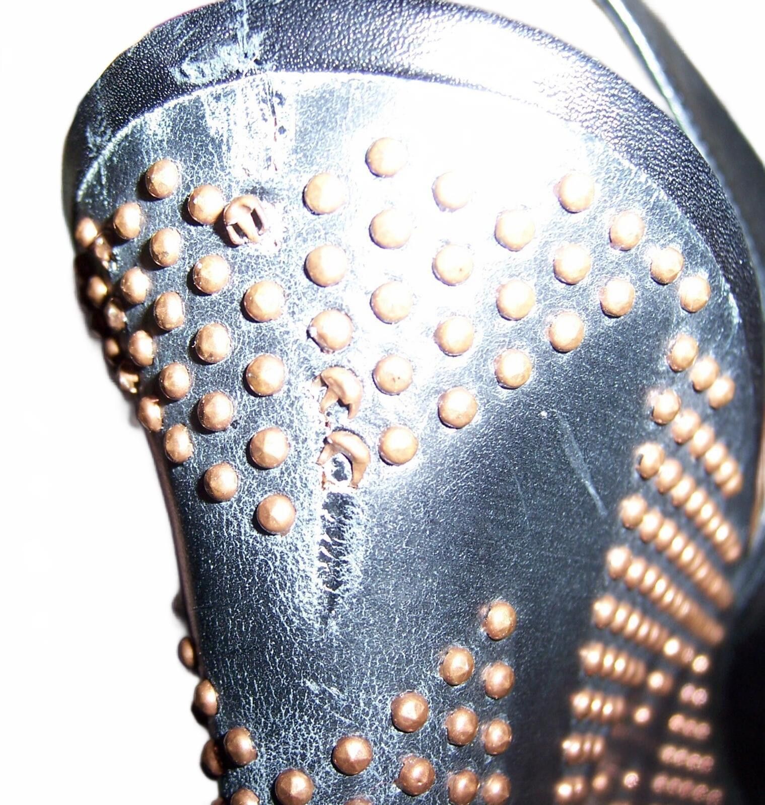 Bruno Magli Vintage Bruno Magli Black Slingback Studded Heels - 6AA Size US 6 / IT 36 - 9 Thumbnail