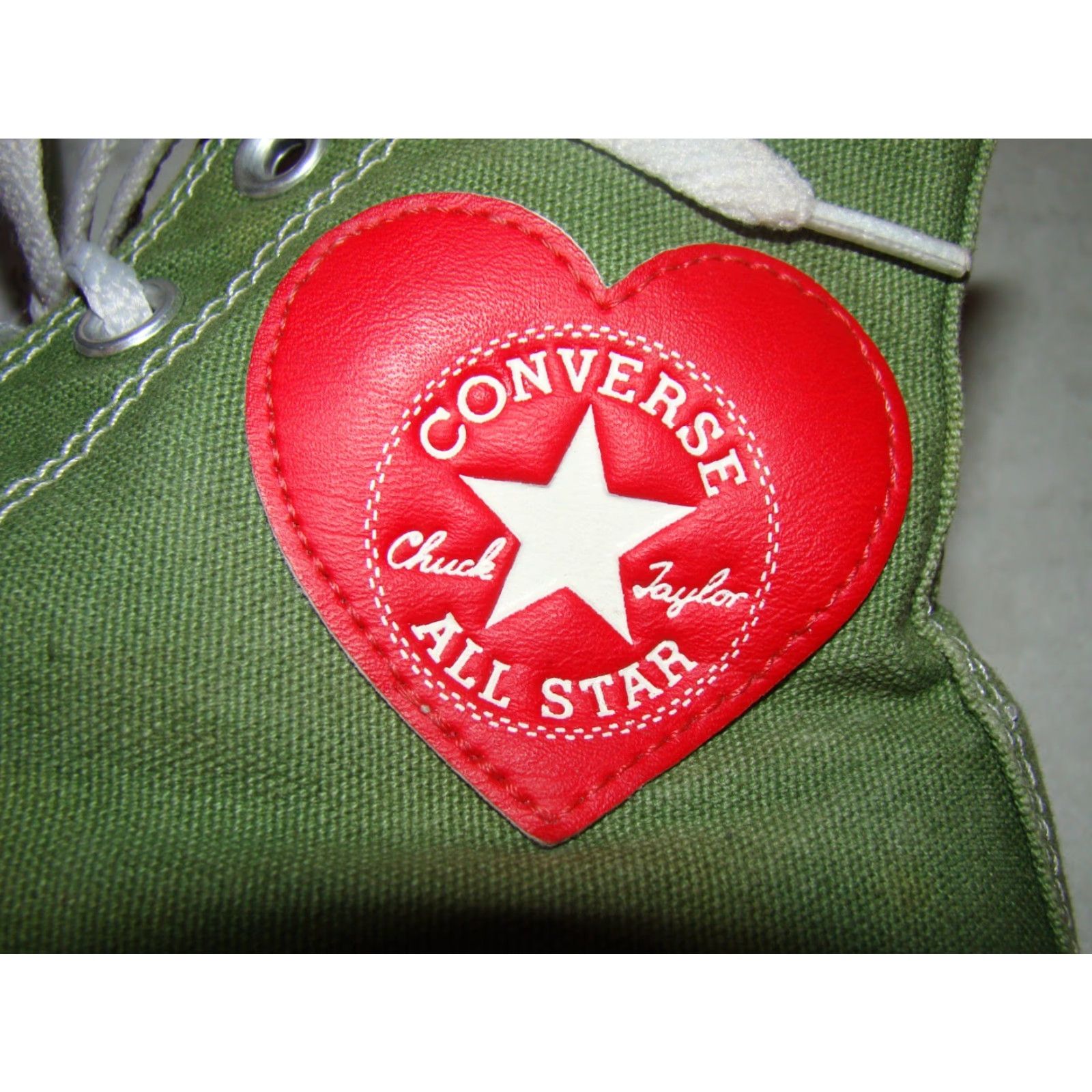Converse Converse All Star High Top Platform Green Heart Sneaker Womens Mens 7.5 5.5 Canvas Cushioned Rubber Shoes Size M / US 6-8 / IT 42-44 - 7 Thumbnail