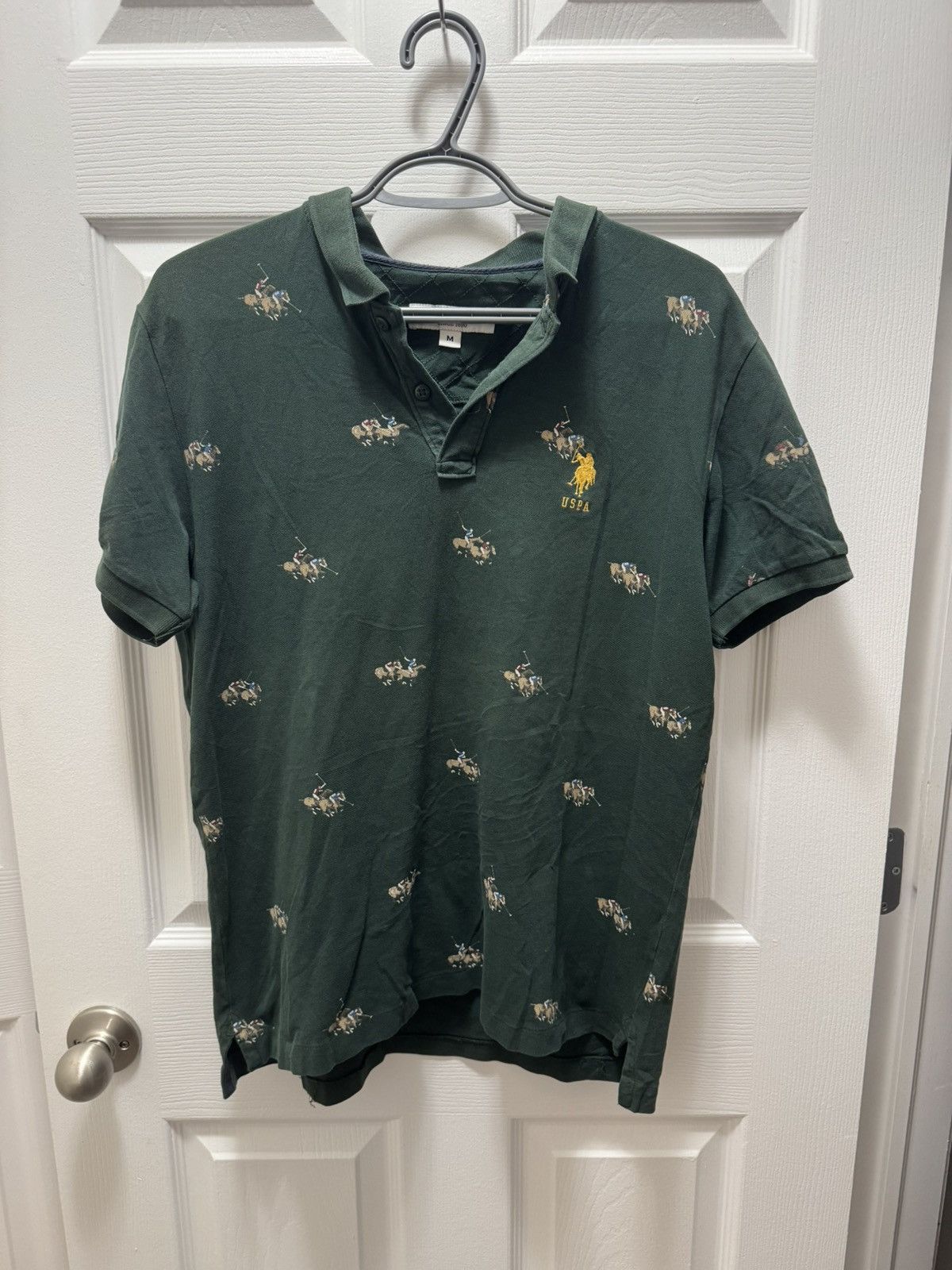 U.S. Polo Assn. U.S. Polo Assn. All Over Horse Polo Print Green Vintage Size US M / EU 48-50 / 2 - 1 Thumbnail