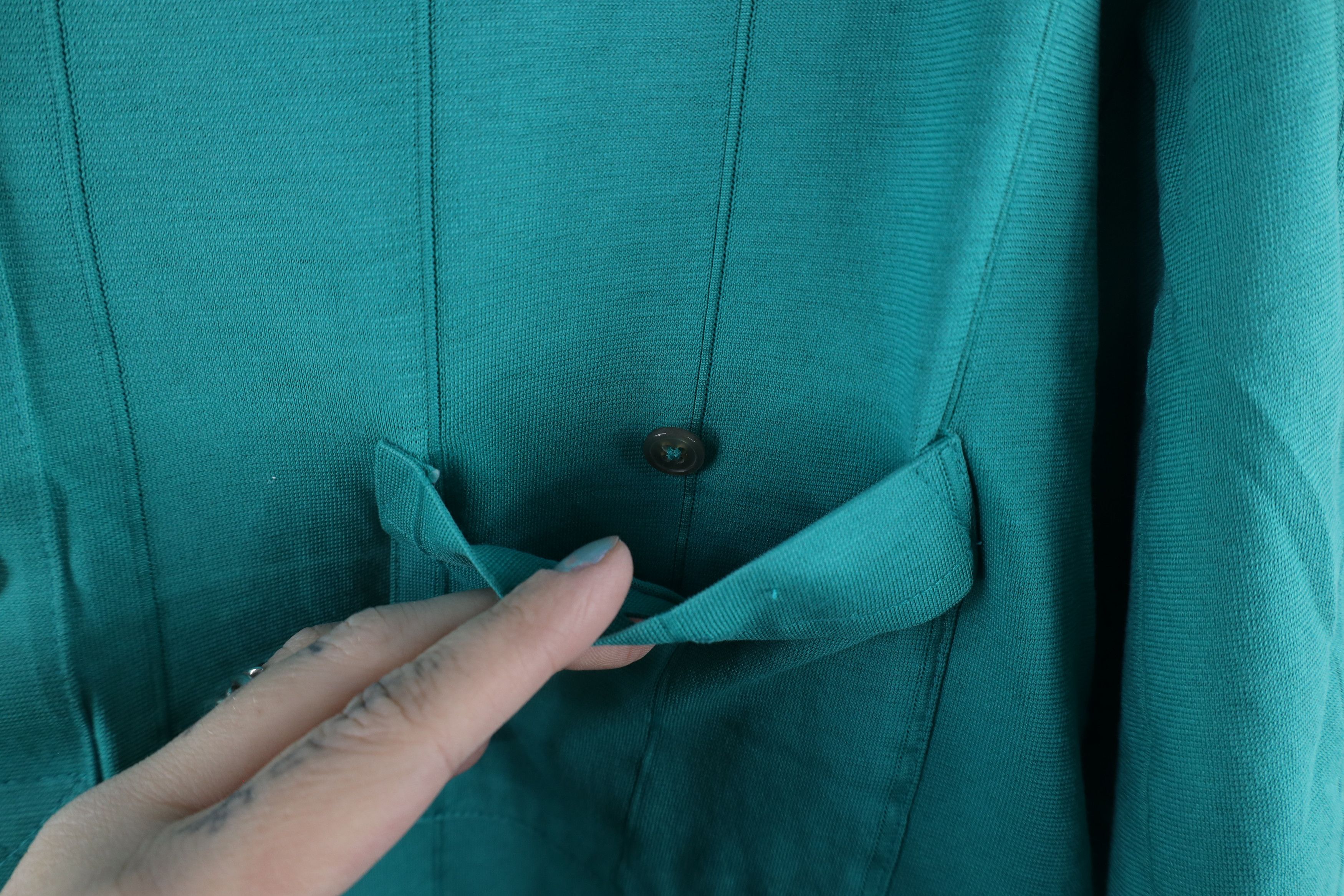 Vintage Vintage 90s Streetwear Striped Knit Collared Polo Shirt Teal Size US L / EU 52-54 / 3 - 6 Thumbnail