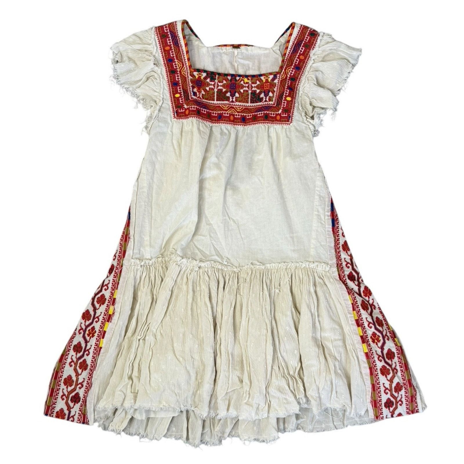 Free People FREE PEOPLE Day Glow Embroidered Mini Dress Tulum Boho SP Size S / US 4 / IT 40 - 3 Thumbnail