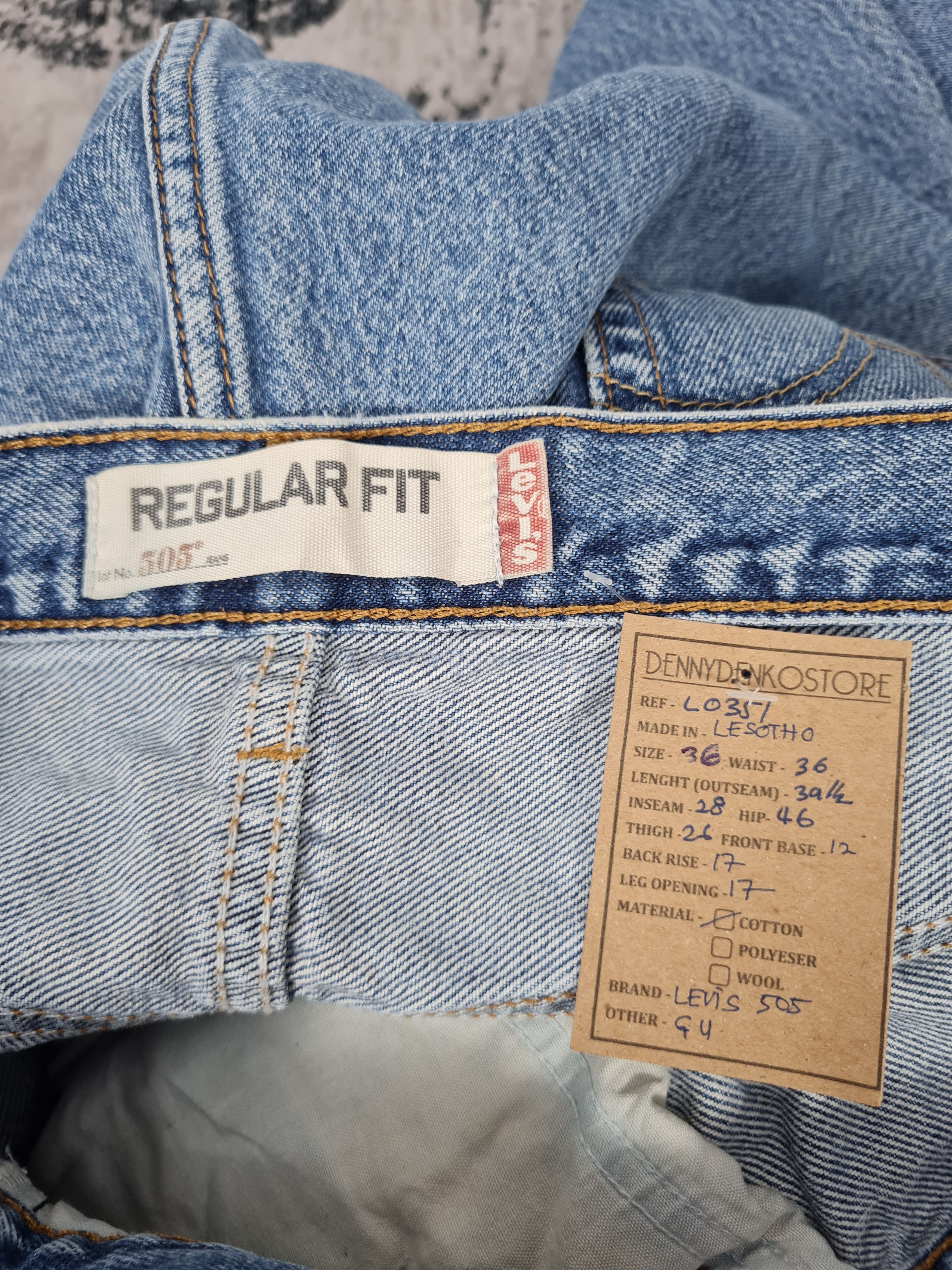 Levi's Vtg LEVIS 505 Single R Faded Cropped Jeans L0351 Size 36X28 Size US 36 / EU 52 - 15 Thumbnail