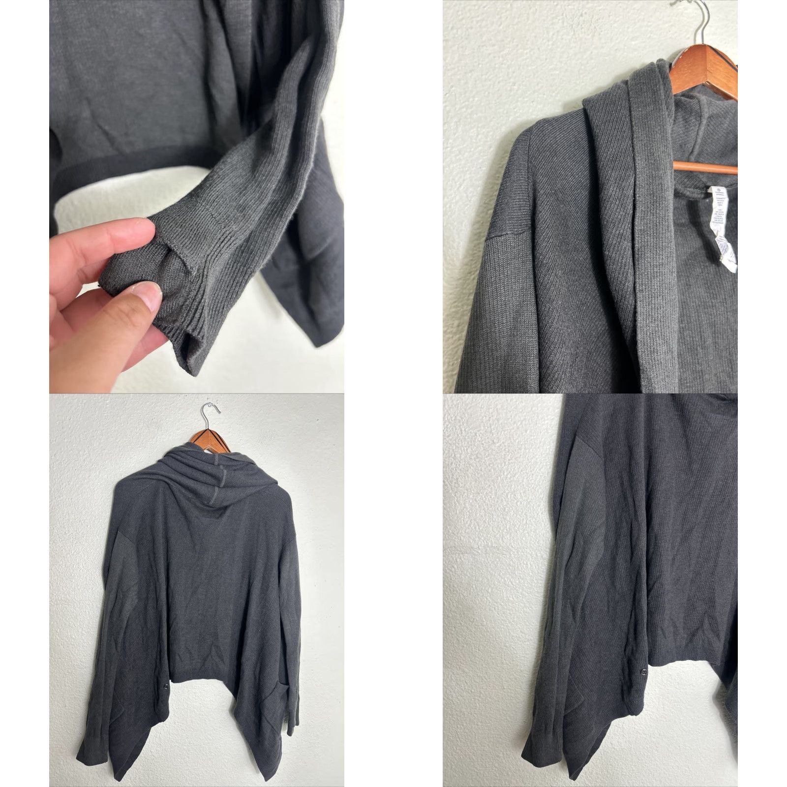 Lululemon Lululemon Cardigan Sweater Wrap Gray Long Sleeve Womens 8 Cashmere Blend Regular Fit Casual Winter Size M / US 6-8 / IT 42-44 - 8 Thumbnail