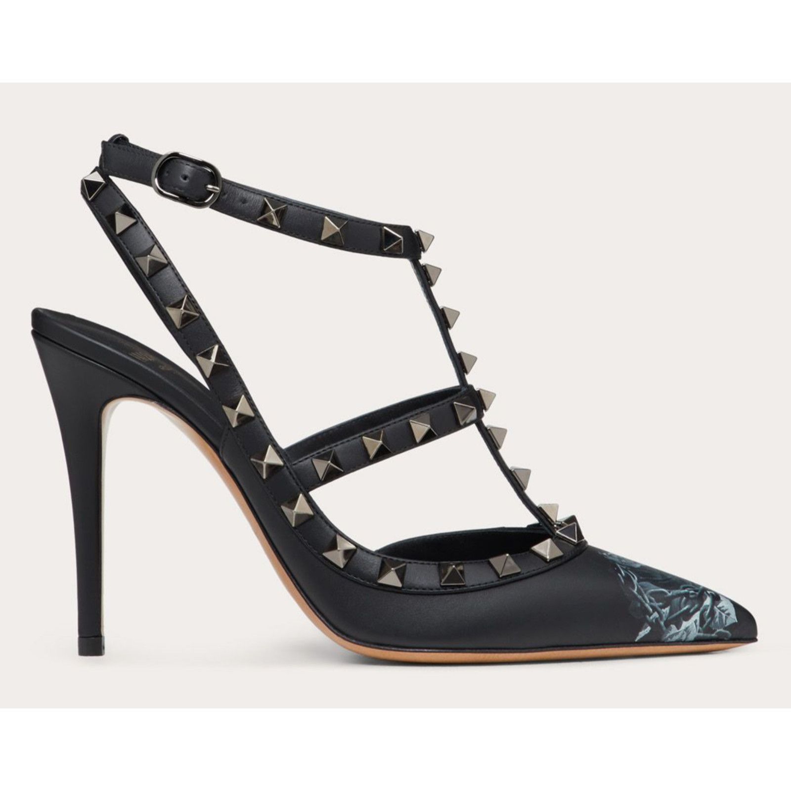 Valentino Rockstud Undercover Leather T Strap Pointed Heel Pump 37.5 Size US 7.5 / IT 37.5 - 1 Thumbnail
