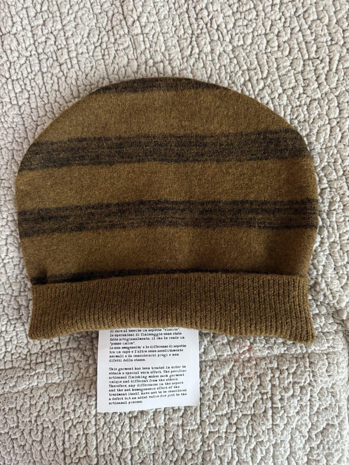 Maison Margiela Brown Wool Striped Beanie Senape/Brick Size Large NWT Size ONE SIZE - 1 Thumbnail