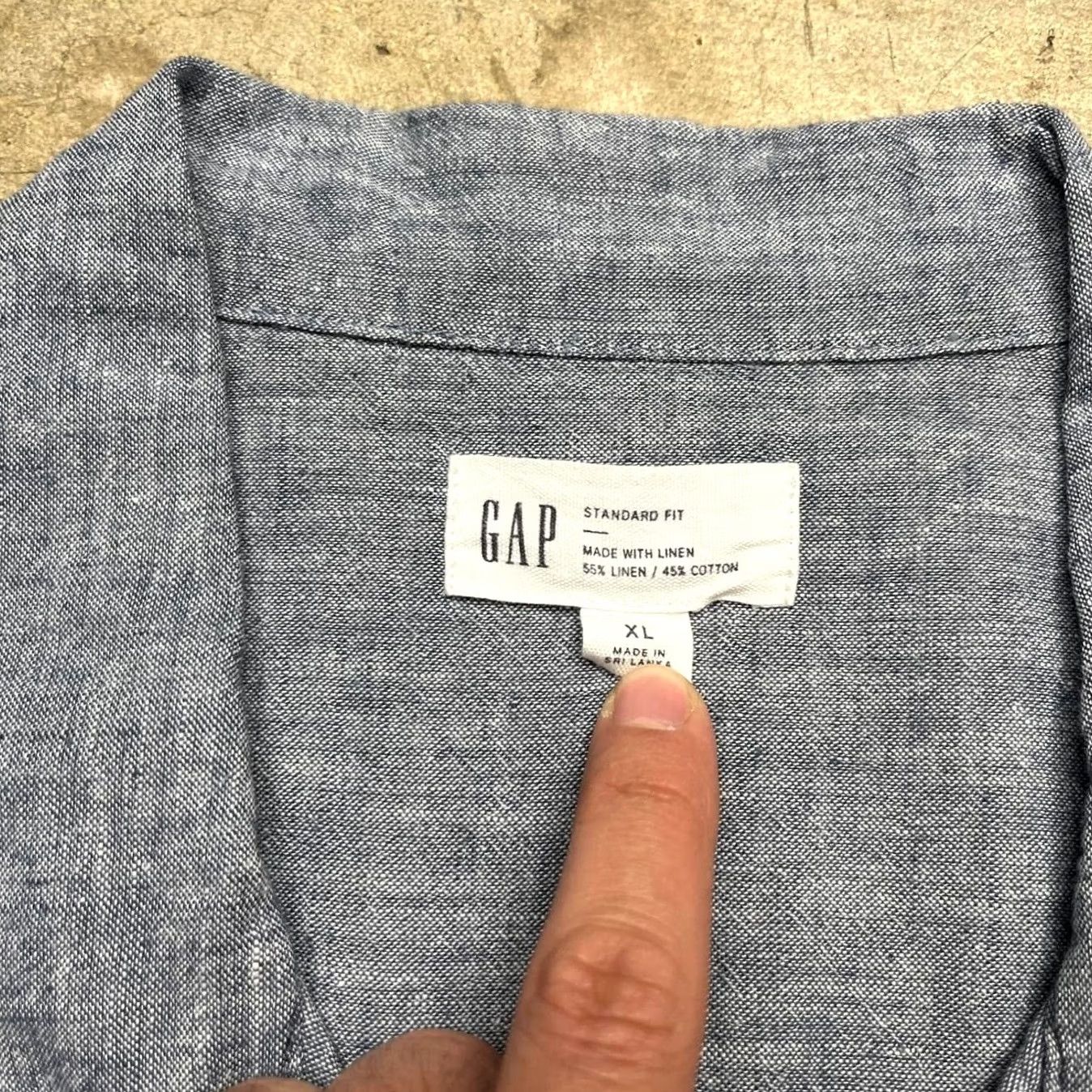 Gap Gap Linen Shirt XL Blue Short Sleeve Button Up Camp Collar Old Money Men Size US XL / EU 56 / 4 - 2 Thumbnail
