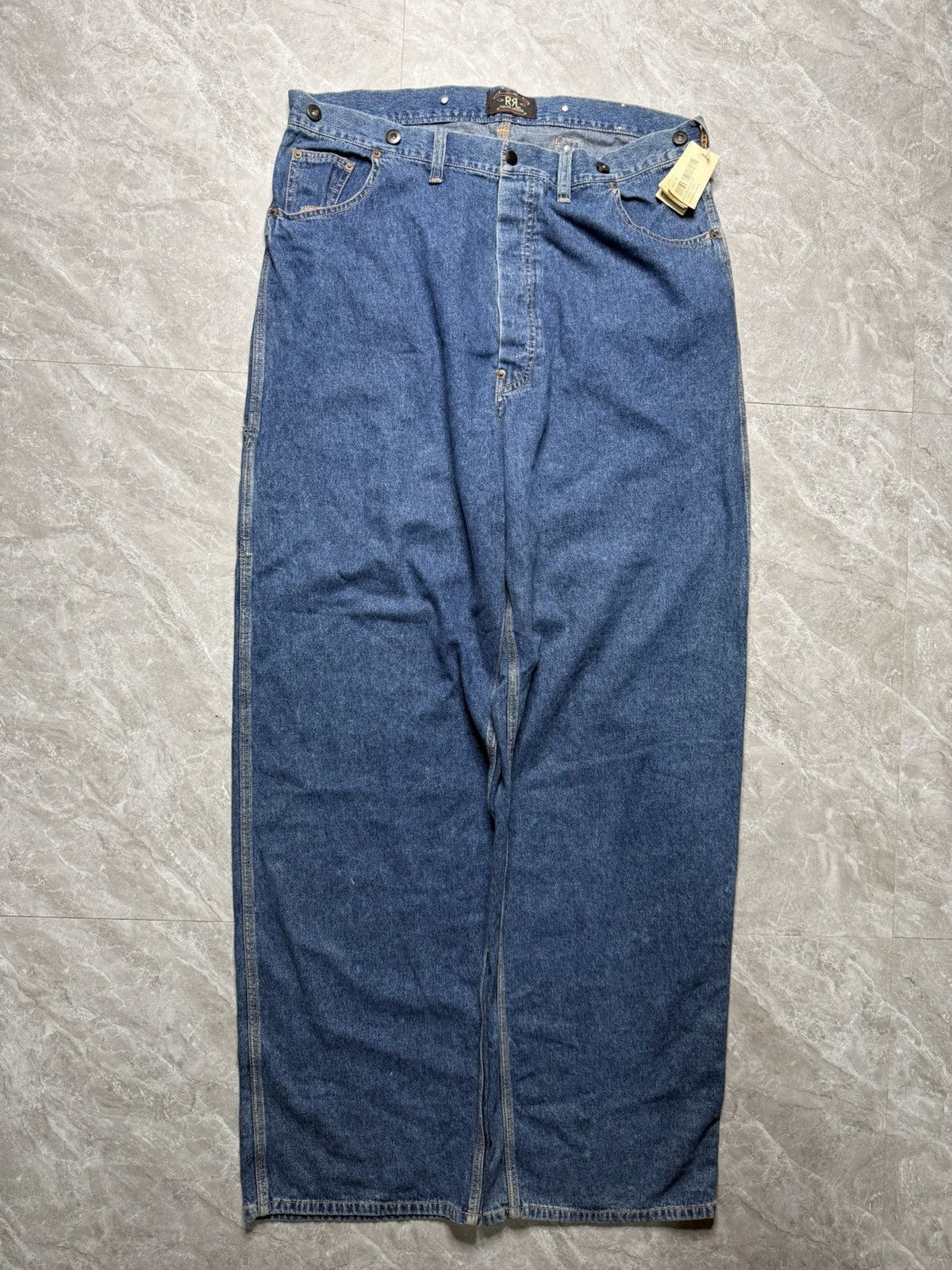 RRL Ralph Lauren Sample RRL Miner Buckle Back Indigo Washed Pants Size US 34 / EU 50 - 1 Thumbnail