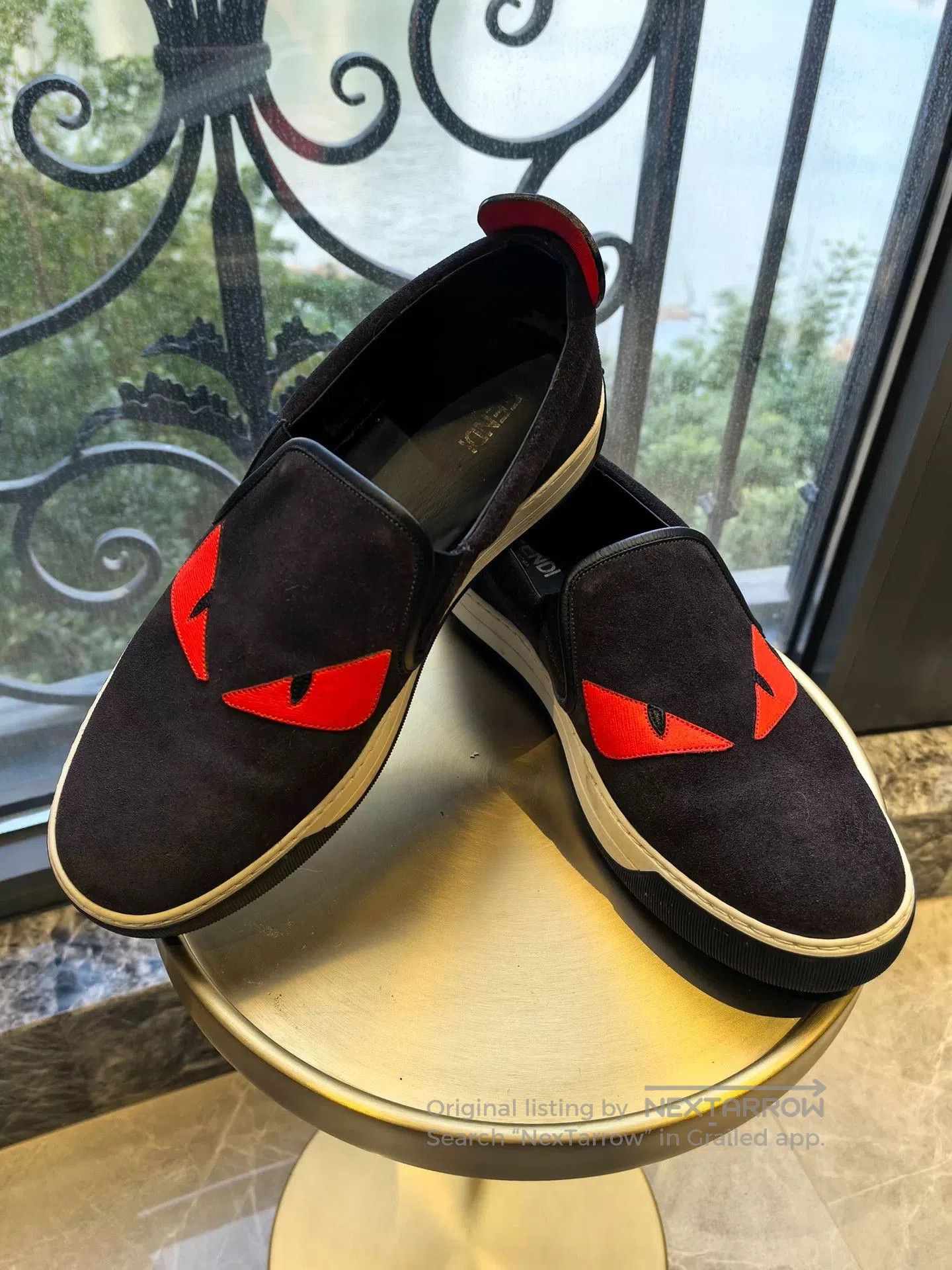 Fendi fendi black red slip-on casual shoes. Size US 9 / EU 42 - 1 Thumbnail